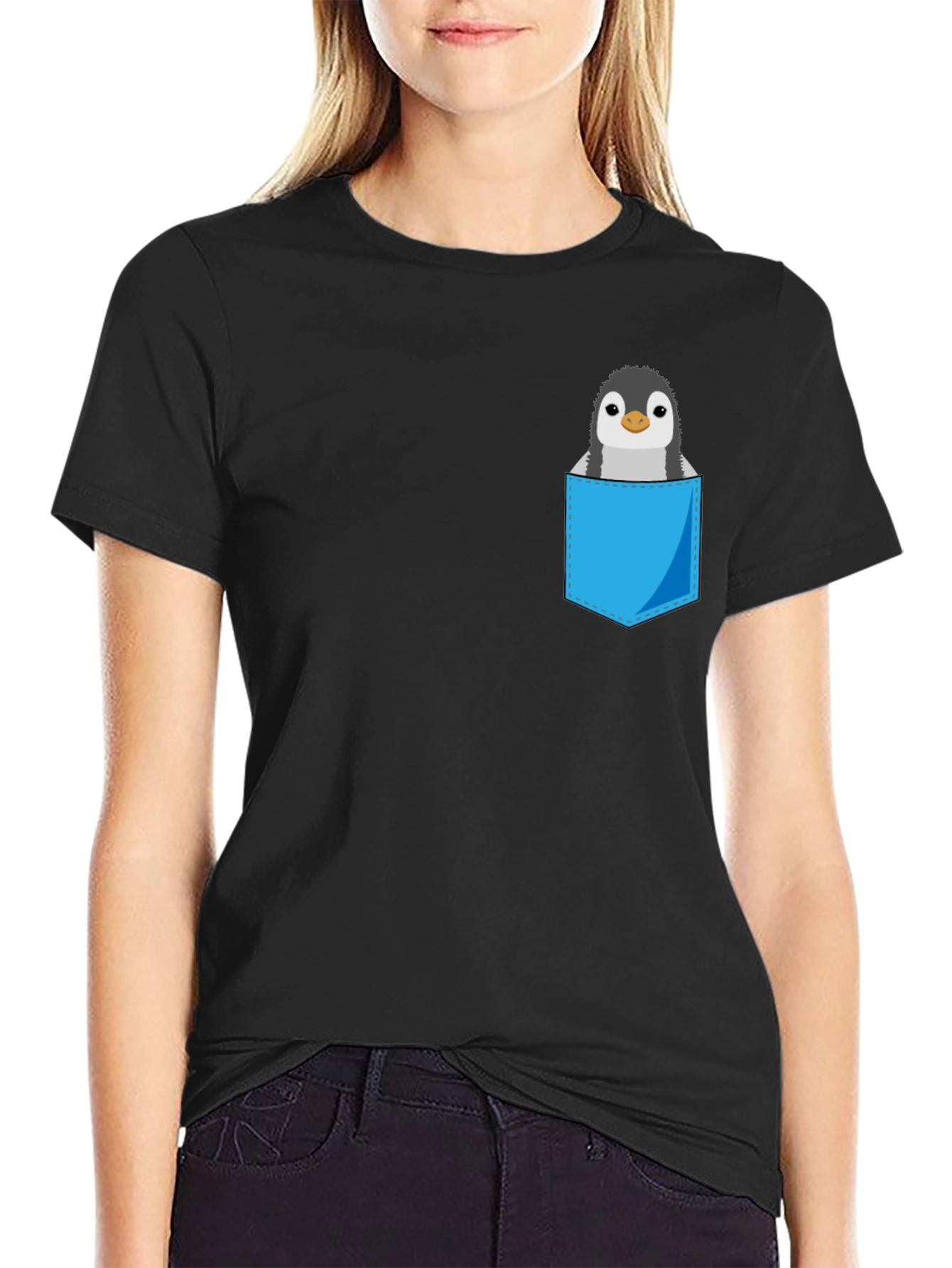 Pocket Penguin Graphic Tee - Soft Cotton Blend