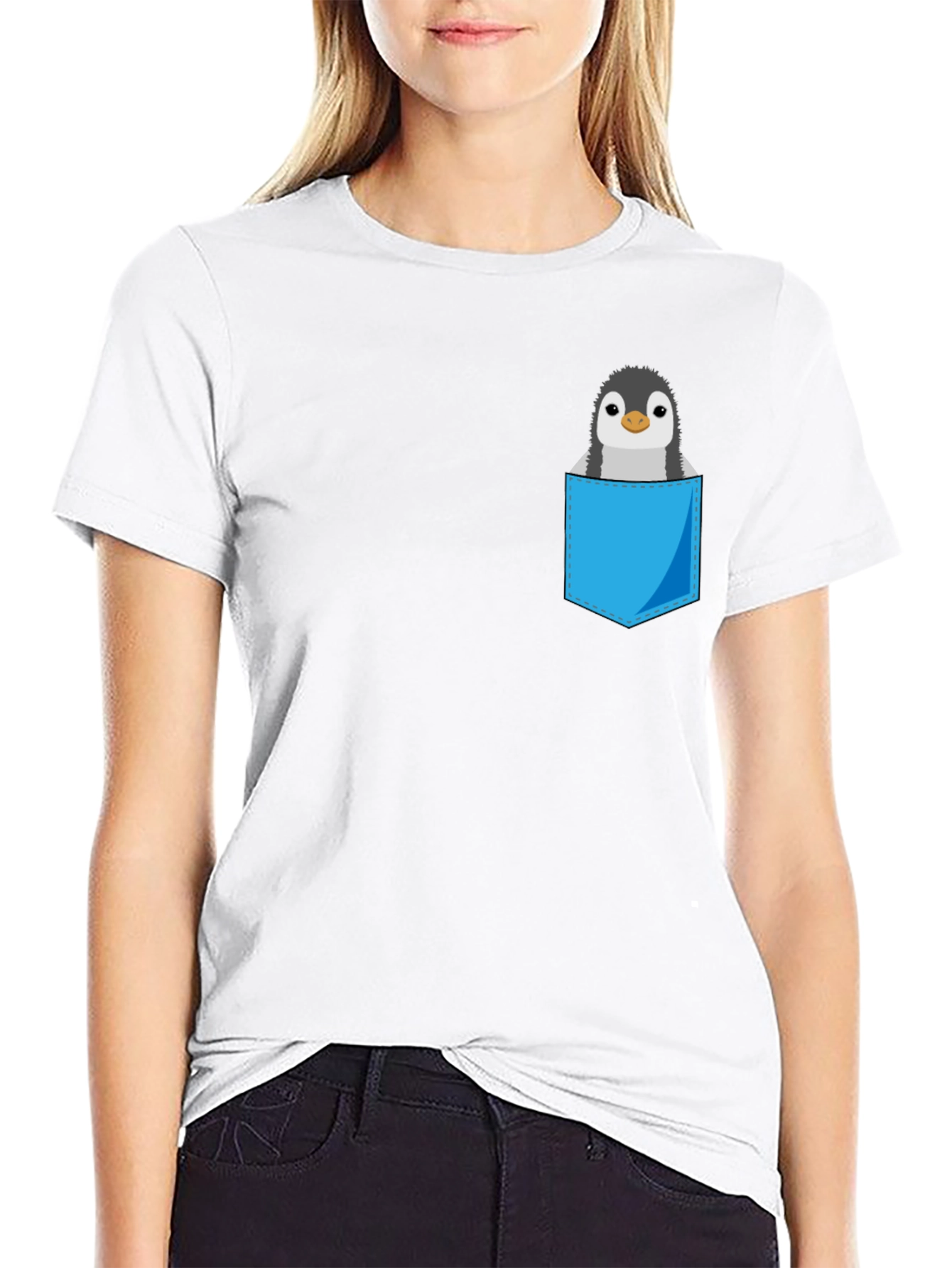 Pocket Penguin Graphic Tee - Soft Cotton Blend