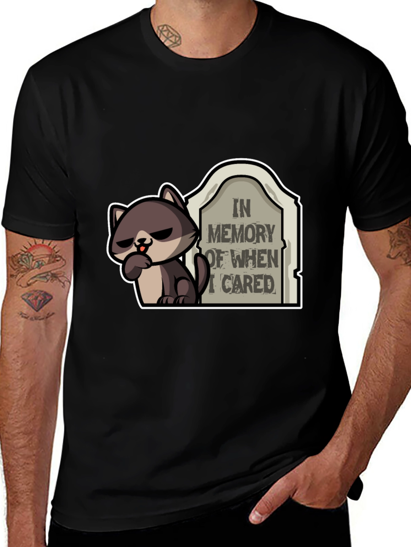 Funny In Memory of When I Cared T-Shirt