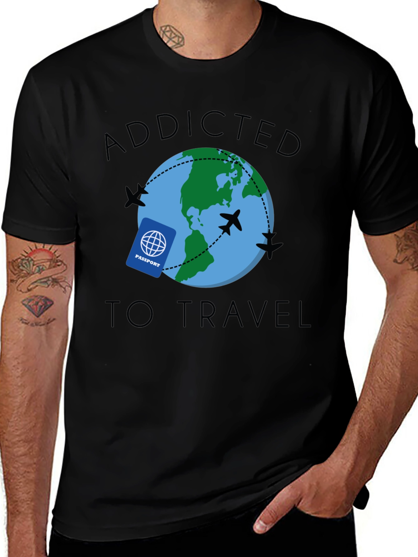 Addicted to Travel Graphic T-Shirt