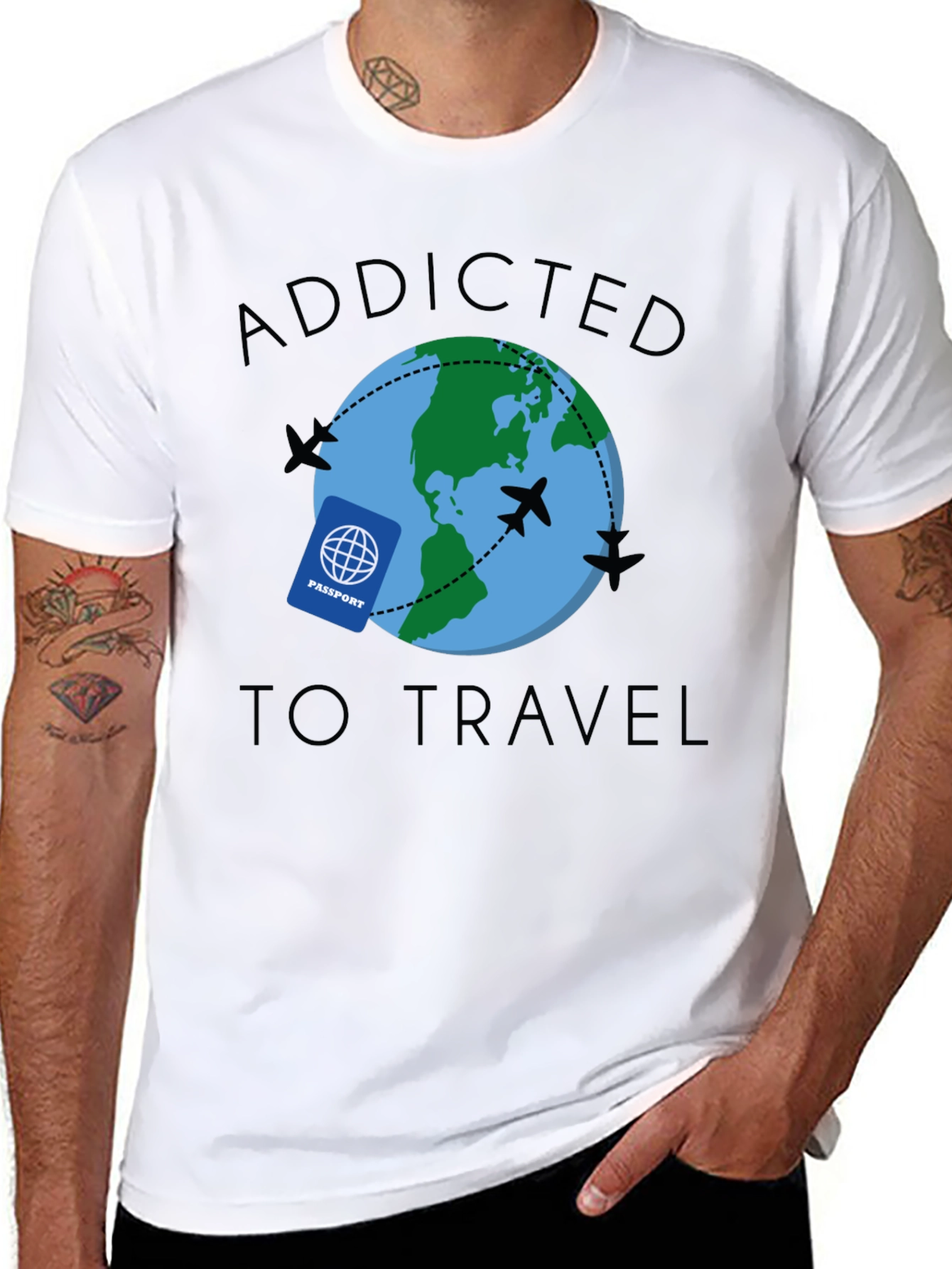Addicted to Travel Graphic T-Shirt