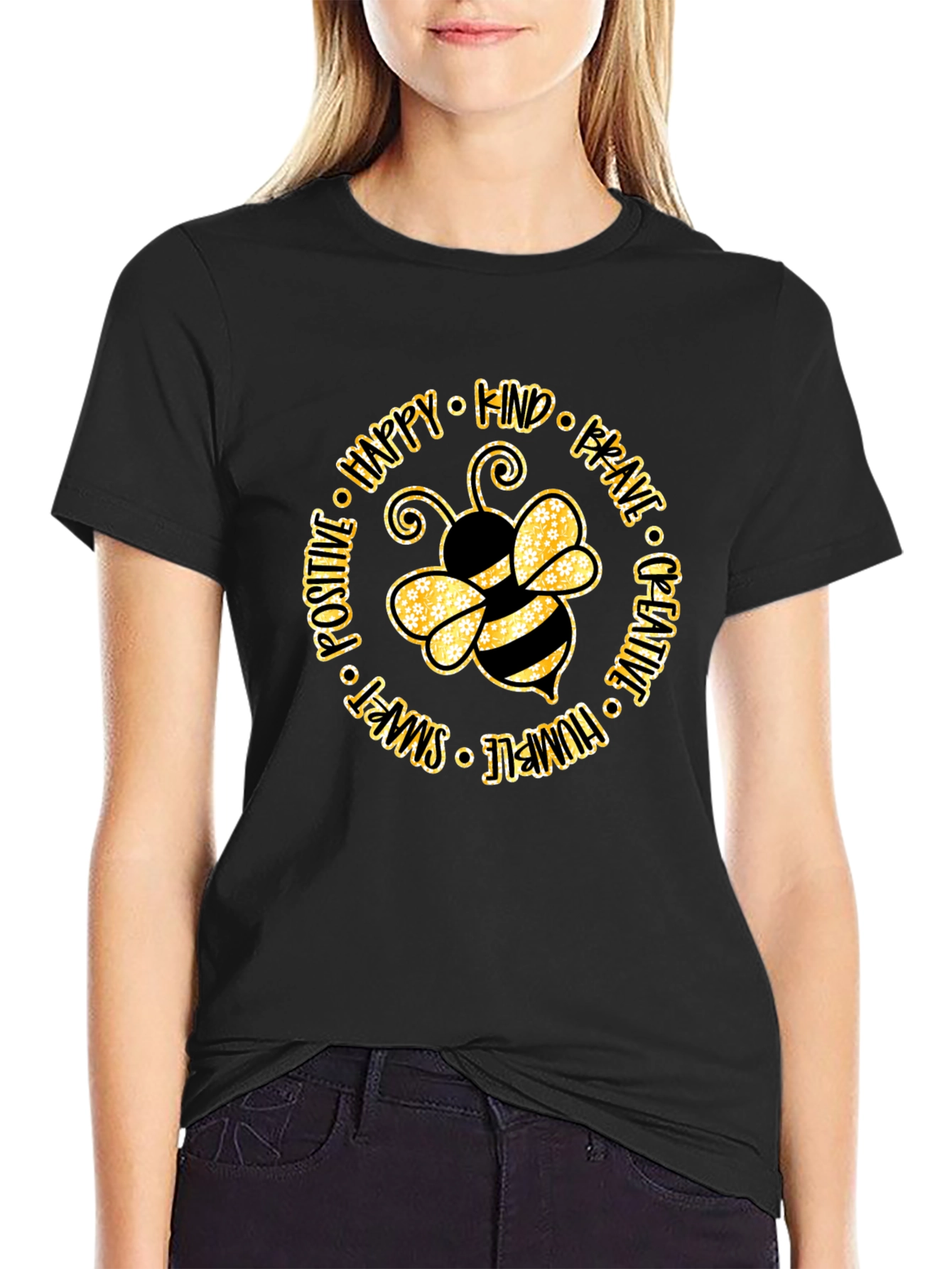 Bee Kind Graphic T-Shirt - Unisex Black Cotton Tee