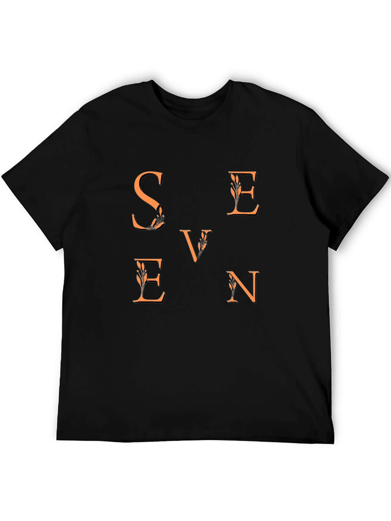 Seven Graphic Tee - Stylish Mens Black T-Shirt