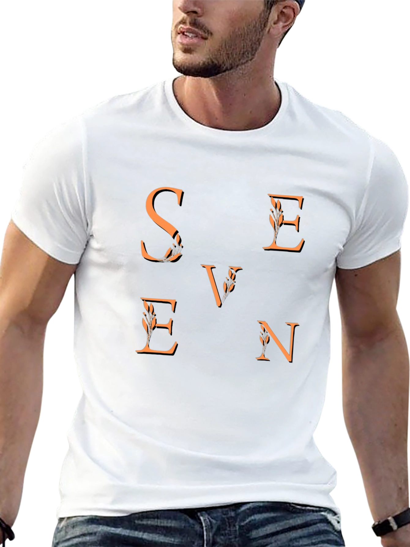 Seven Graphic Tee - Stylish Mens Black T-Shirt