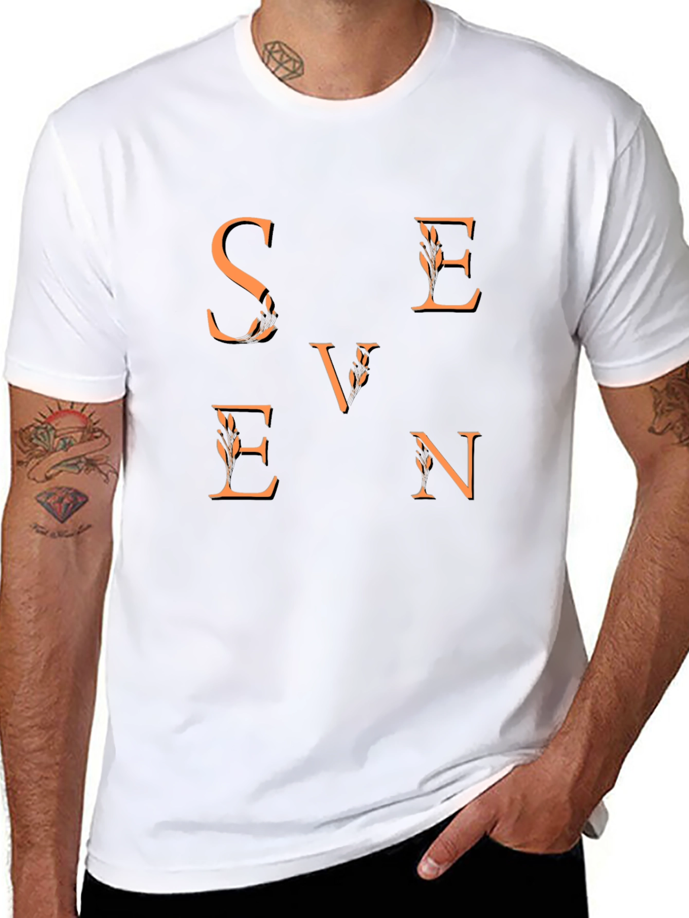 Seven Graphic Tee - Stylish Mens Black T-Shirt