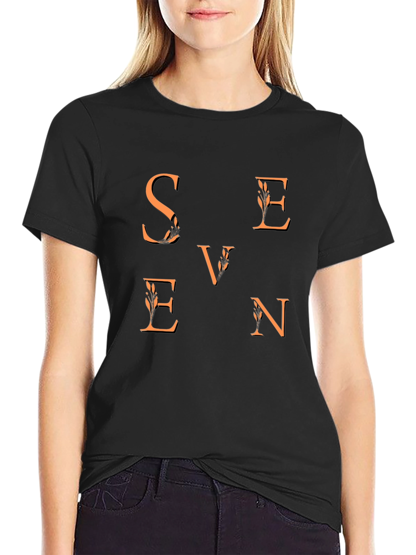 Seven Graphic Tee - Stylish Mens Black T-Shirt