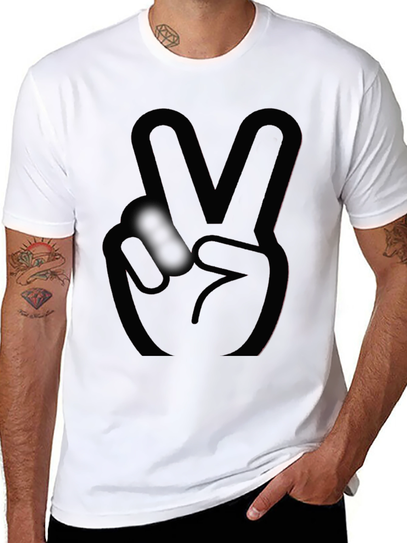 Peace Sign Black T-Shirt - Stylish and Comfortable