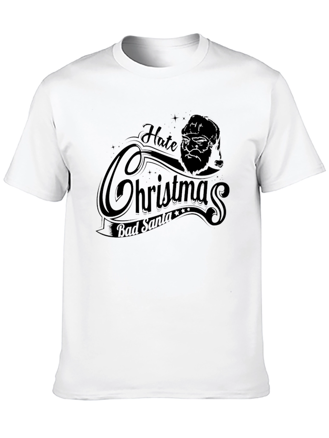 Hate Christmas Bad Santa Graphic T-Shirt