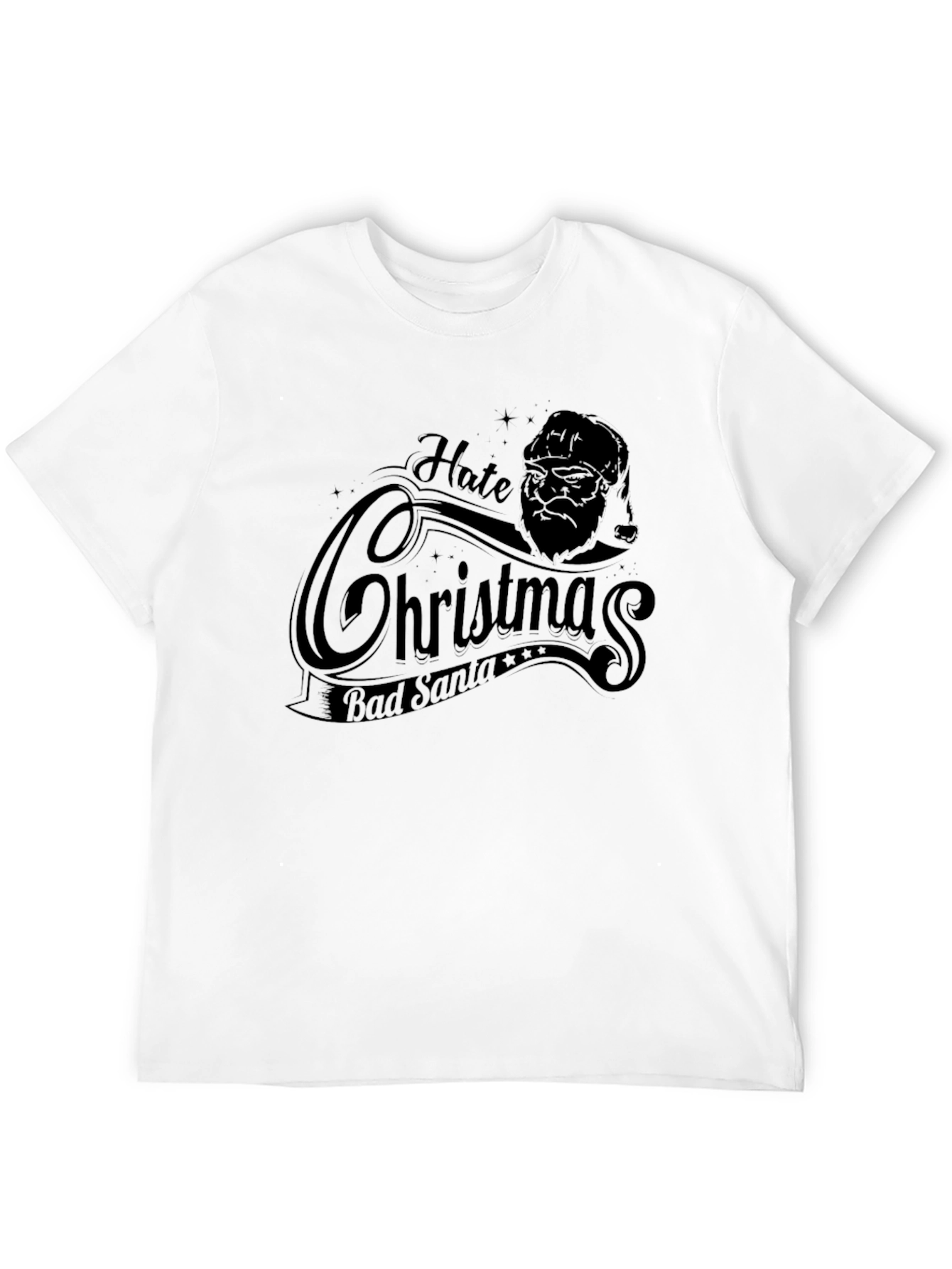 Hate Christmas Bad Santa Graphic T-Shirt