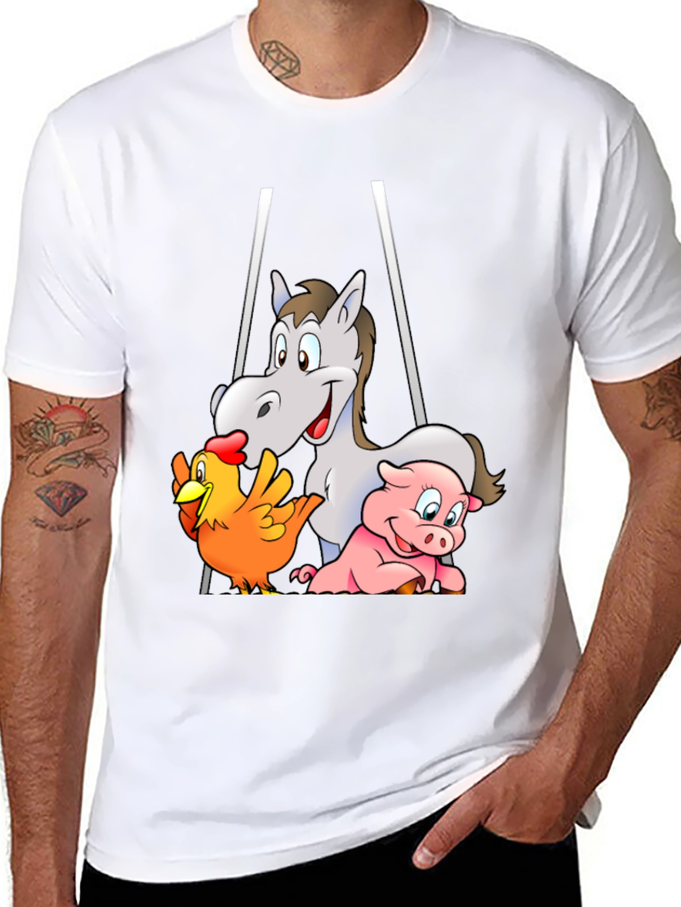 Farm Friends Cartoon T-Shirt