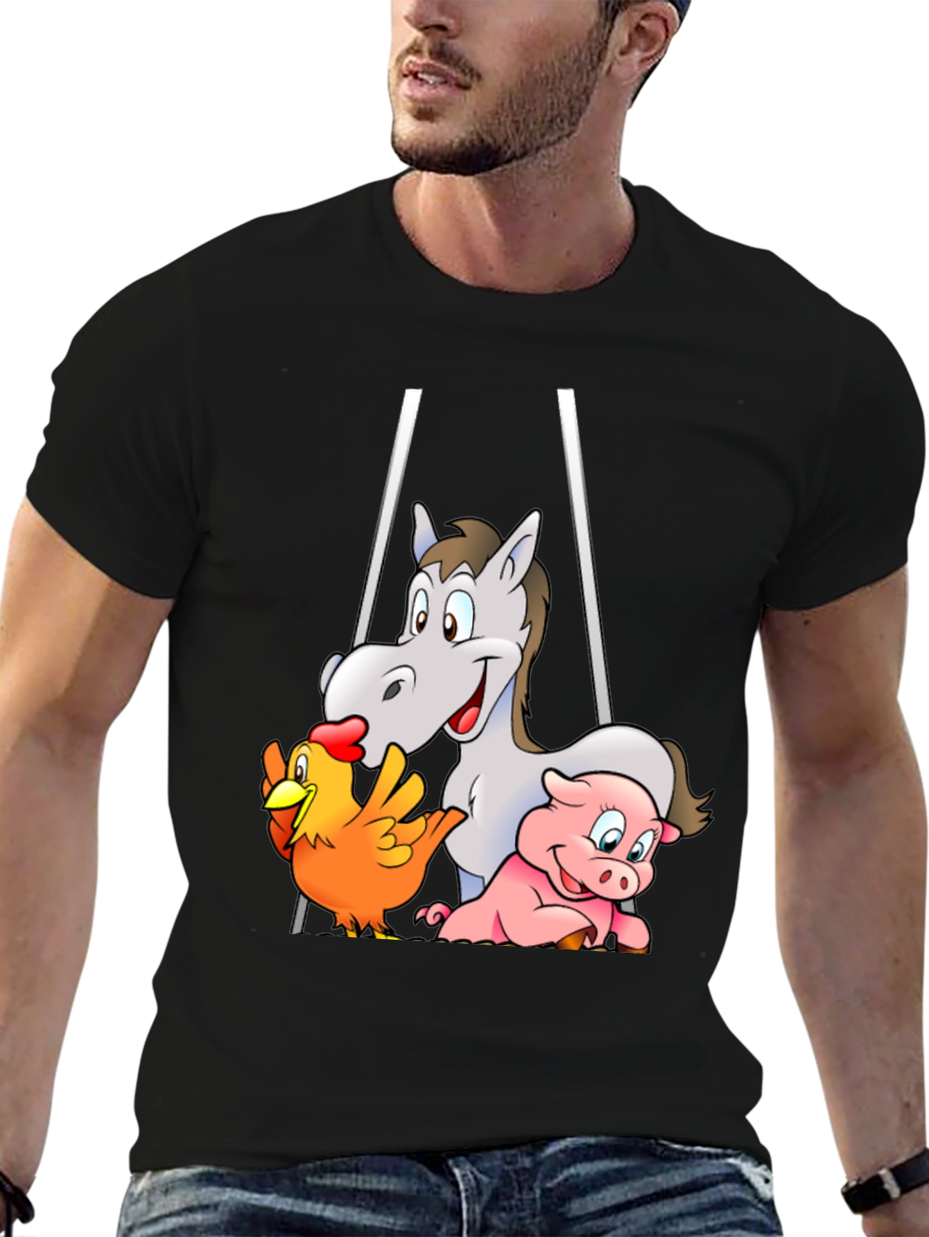 Farm Friends Cartoon T-Shirt