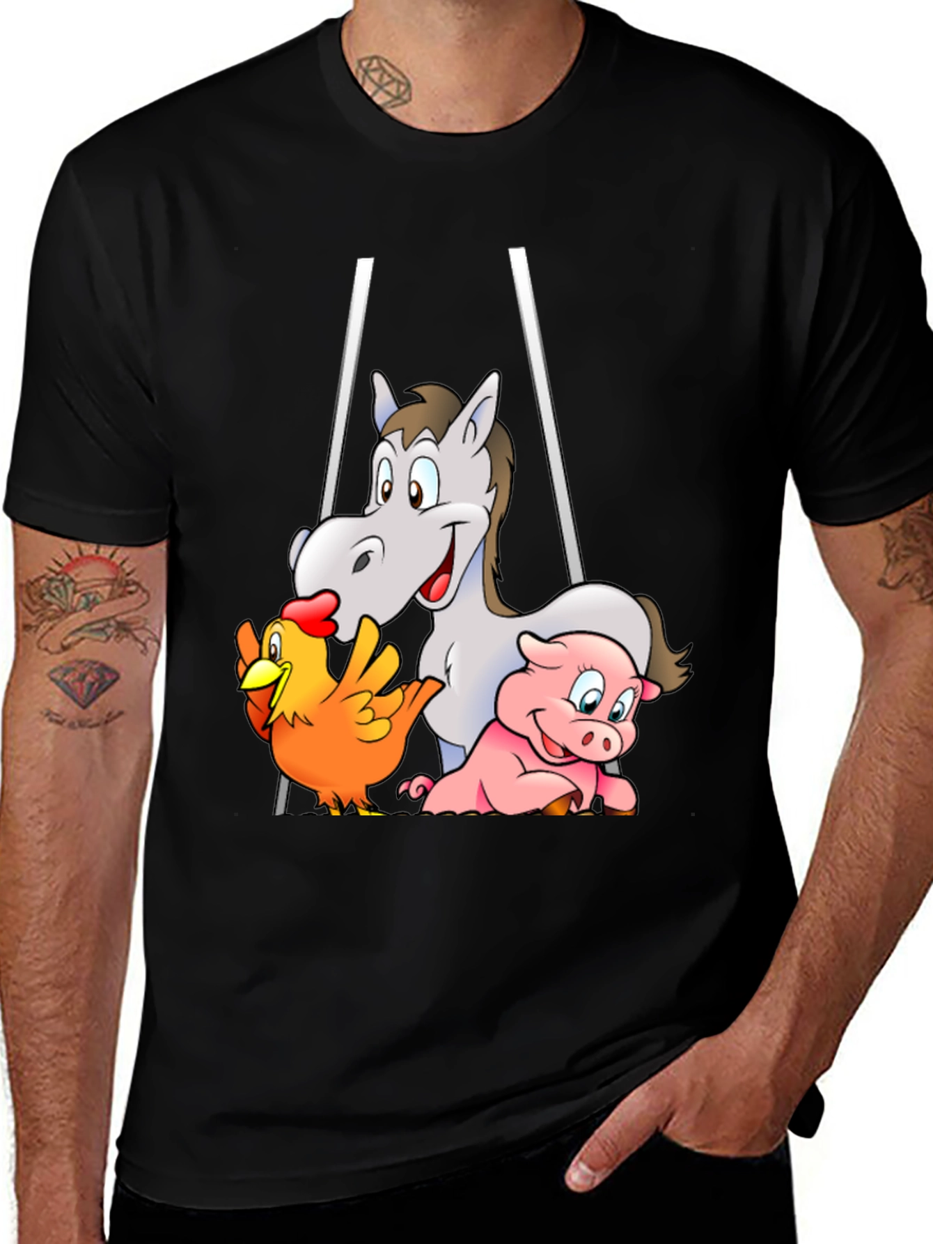 Farm Friends Cartoon T-Shirt