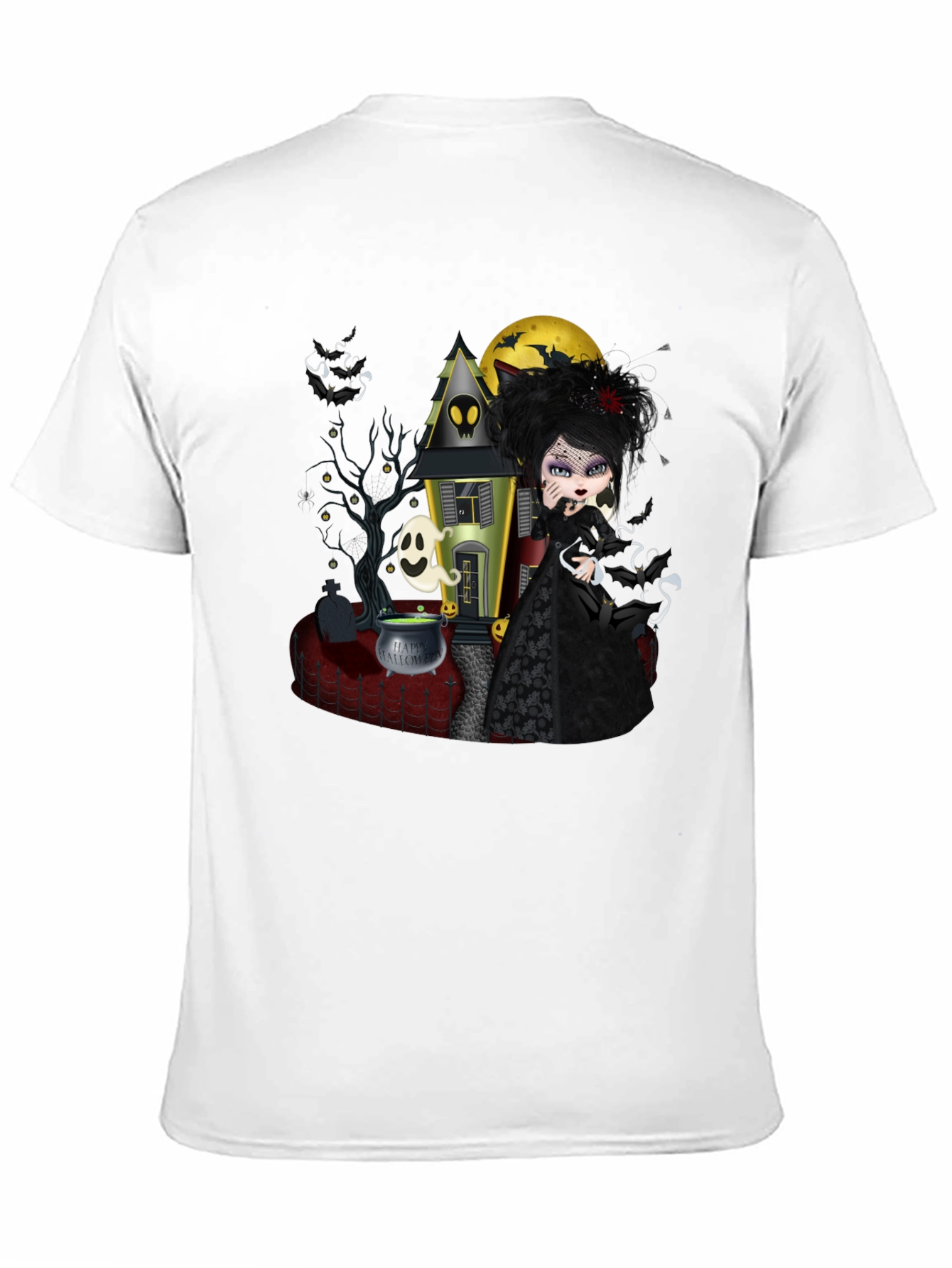 Halloween Gothic T-Shirt - Spooky Witch Design