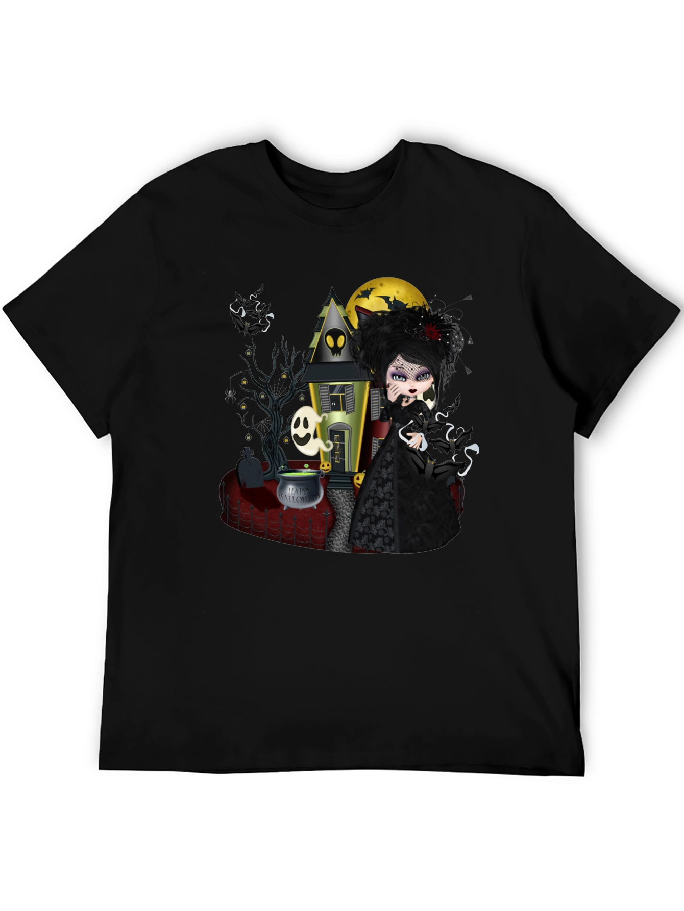 Halloween Gothic T-Shirt - Spooky Witch Design