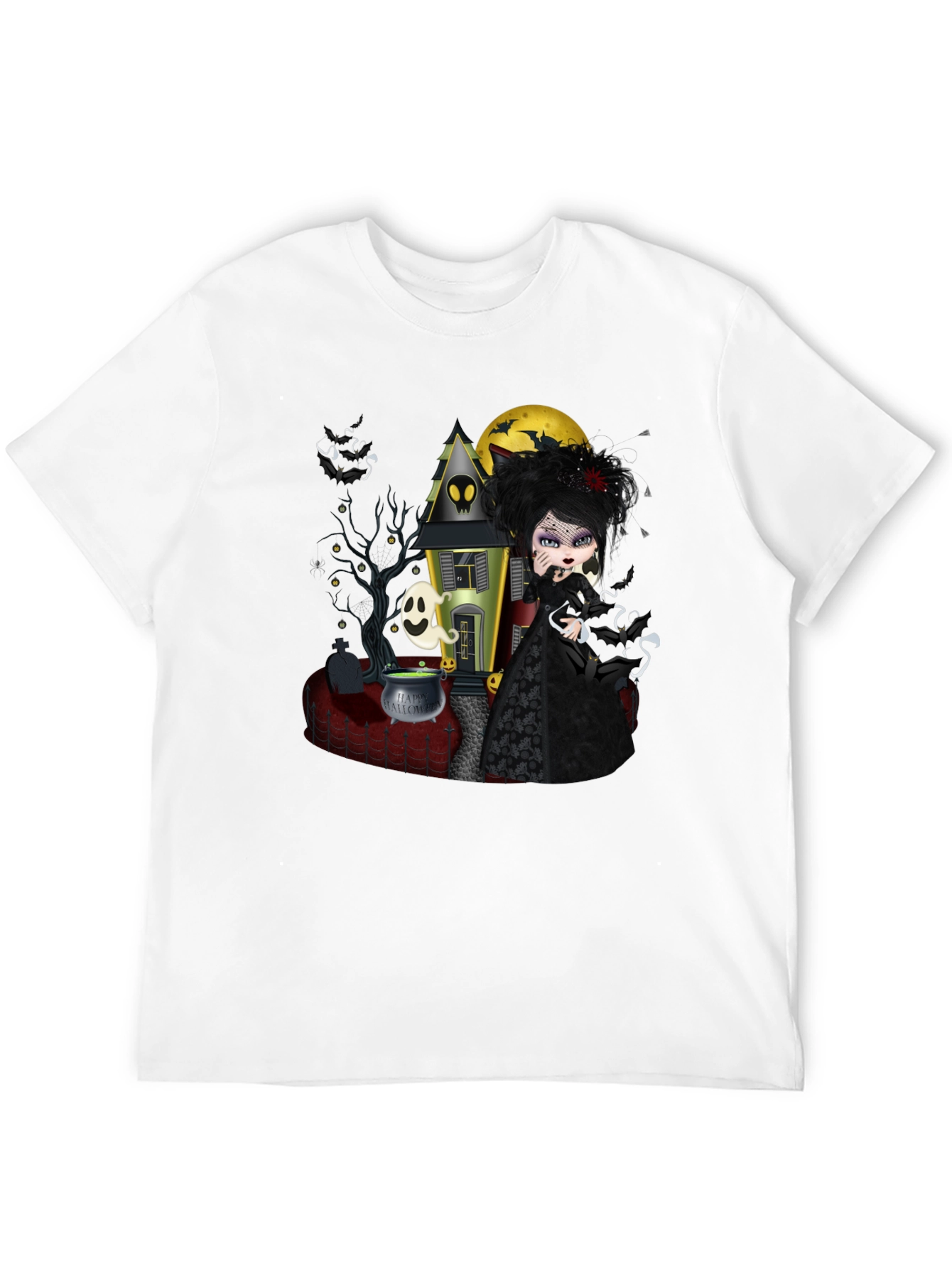 Halloween Gothic T-Shirt - Spooky Witch Design