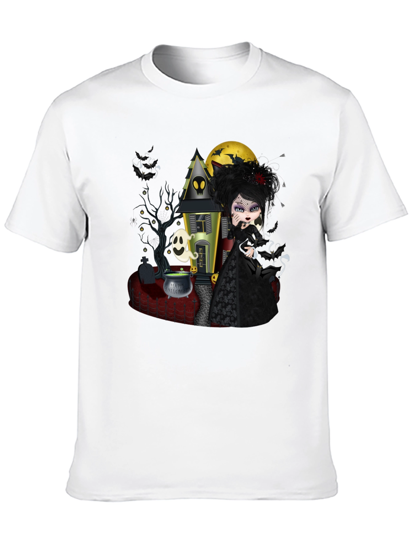 Halloween Gothic T-Shirt - Spooky Witch Design