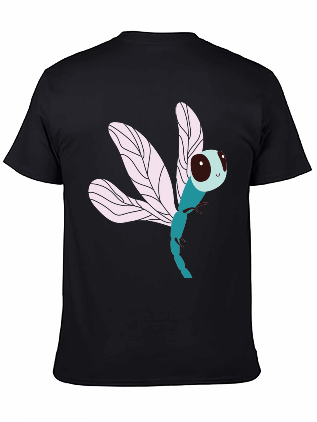 Dragonfly Graphic Print Black T-Shirt