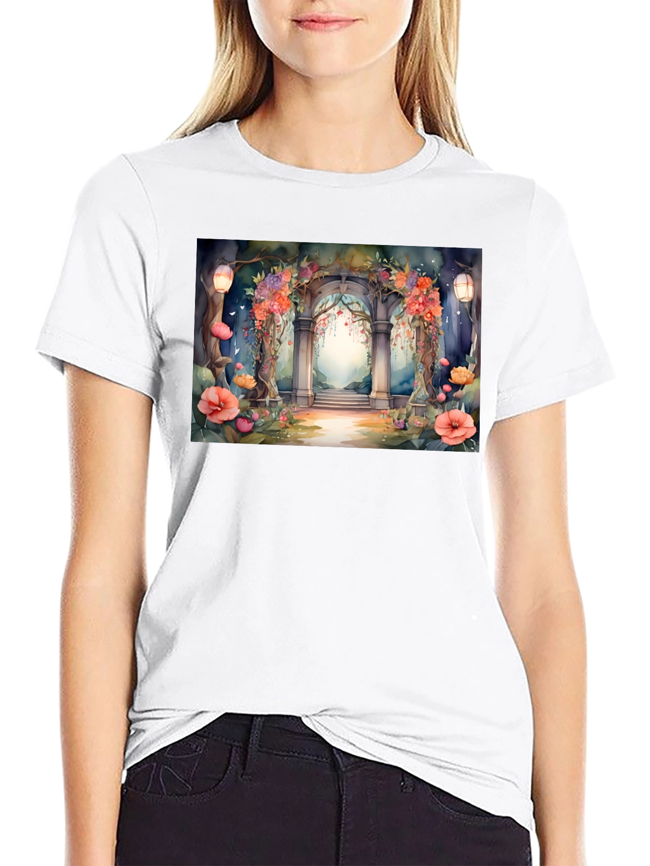 Floral Archway T-Shirt - Nature Inspired Graphic Tee
