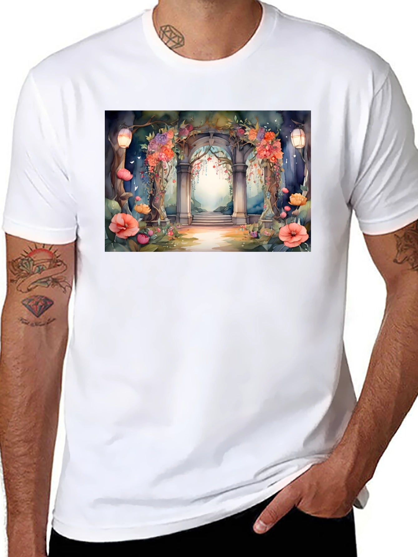 Floral Archway T-Shirt - Nature Inspired Graphic Tee