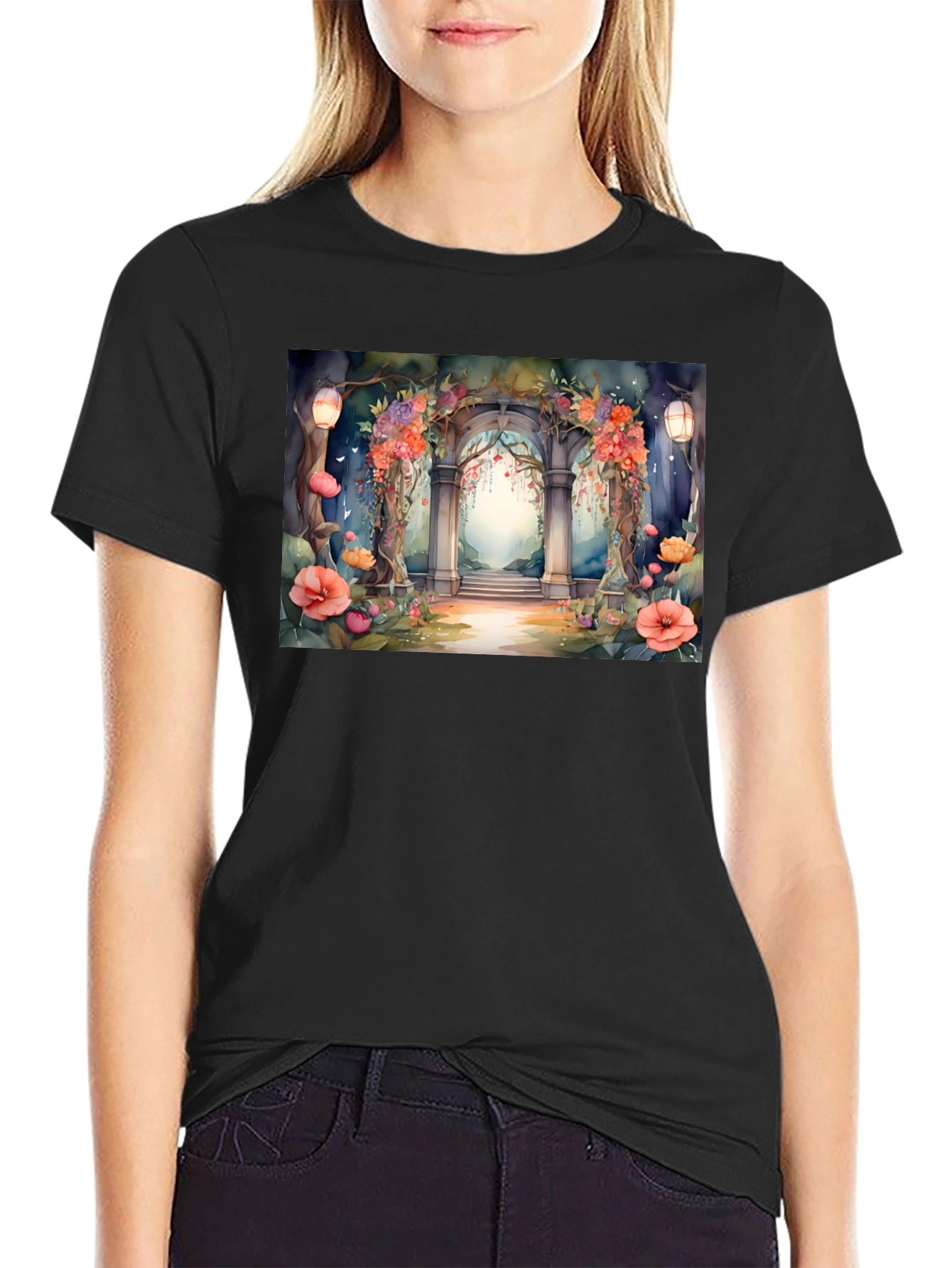 Floral Archway T-Shirt - Nature Inspired Graphic Tee