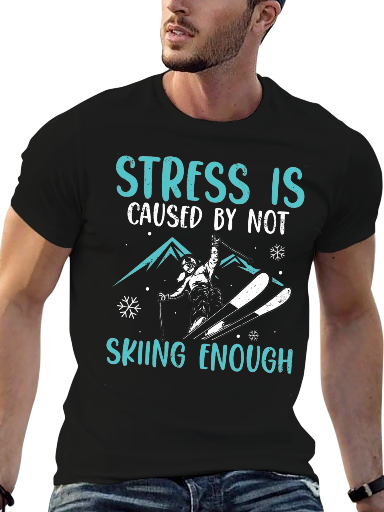 Stress is Skiing Enough Graphic Tee