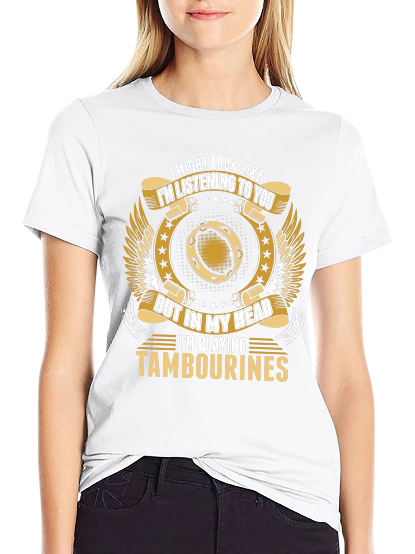 Im Playing Tambourines Funny T-Shirt