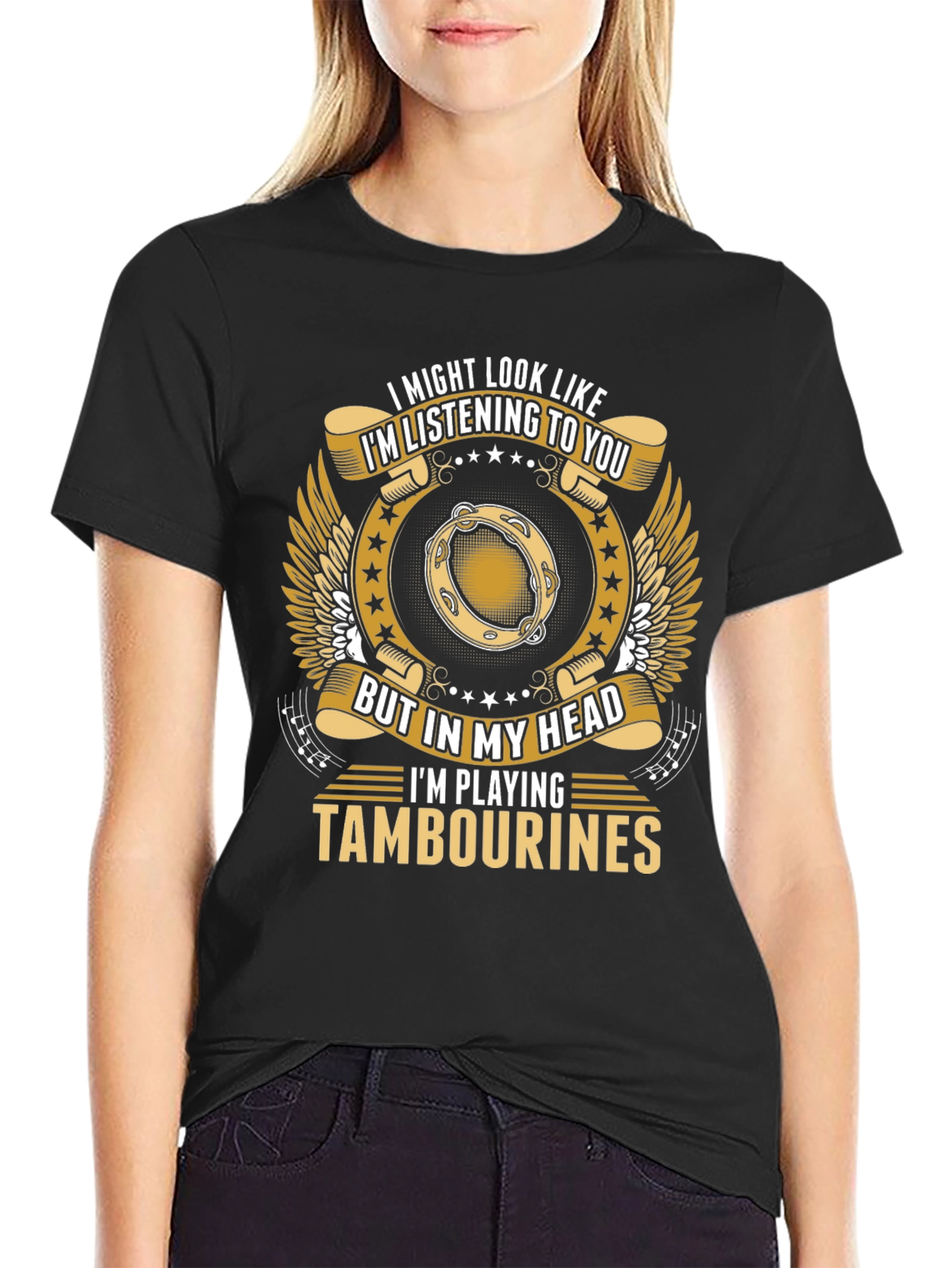 Im Playing Tambourines Funny T-Shirt