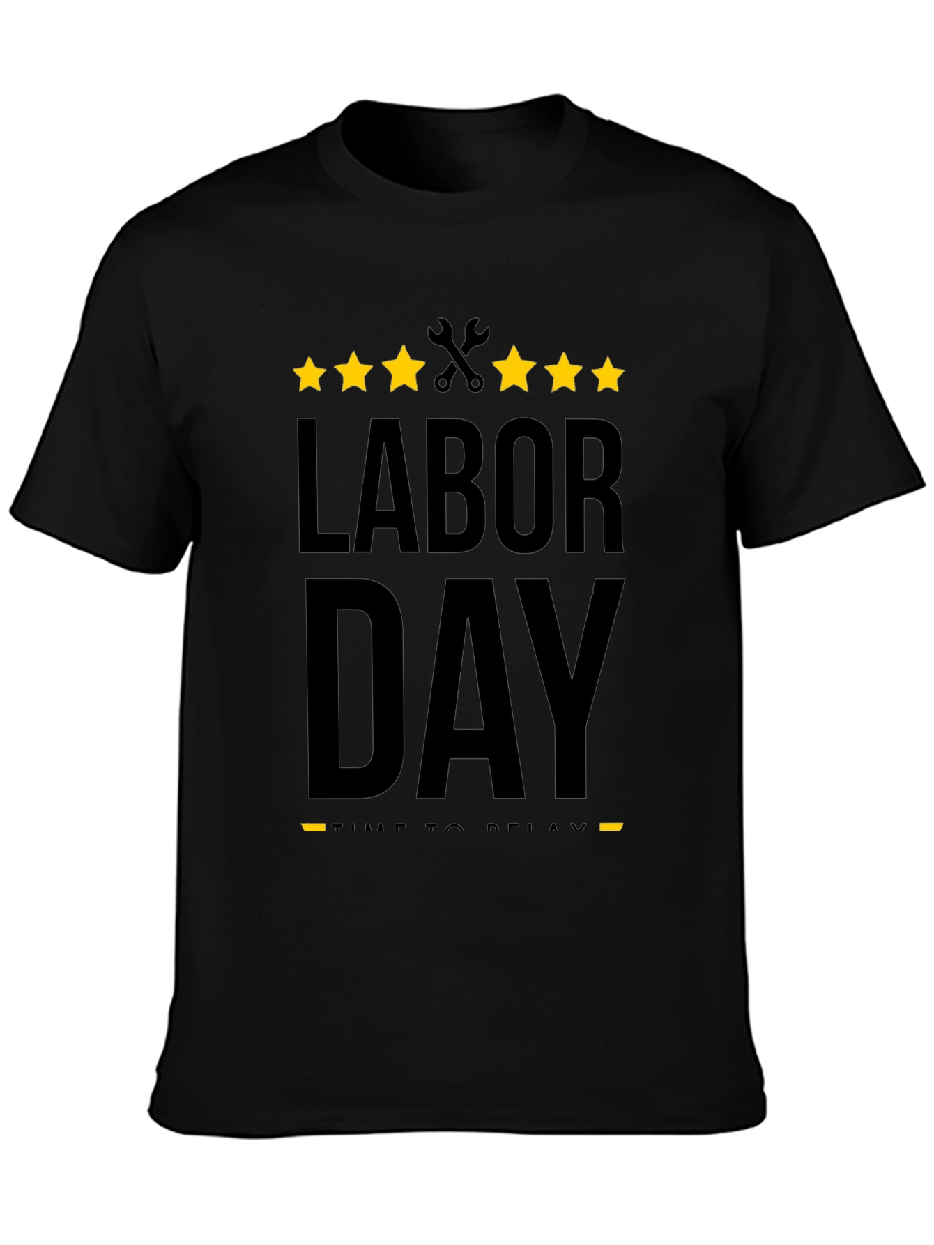Labor Day Relax Time Black Graphic Tee