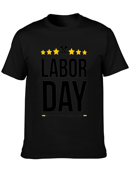 Labor Day Relax Time Black Graphic Tee