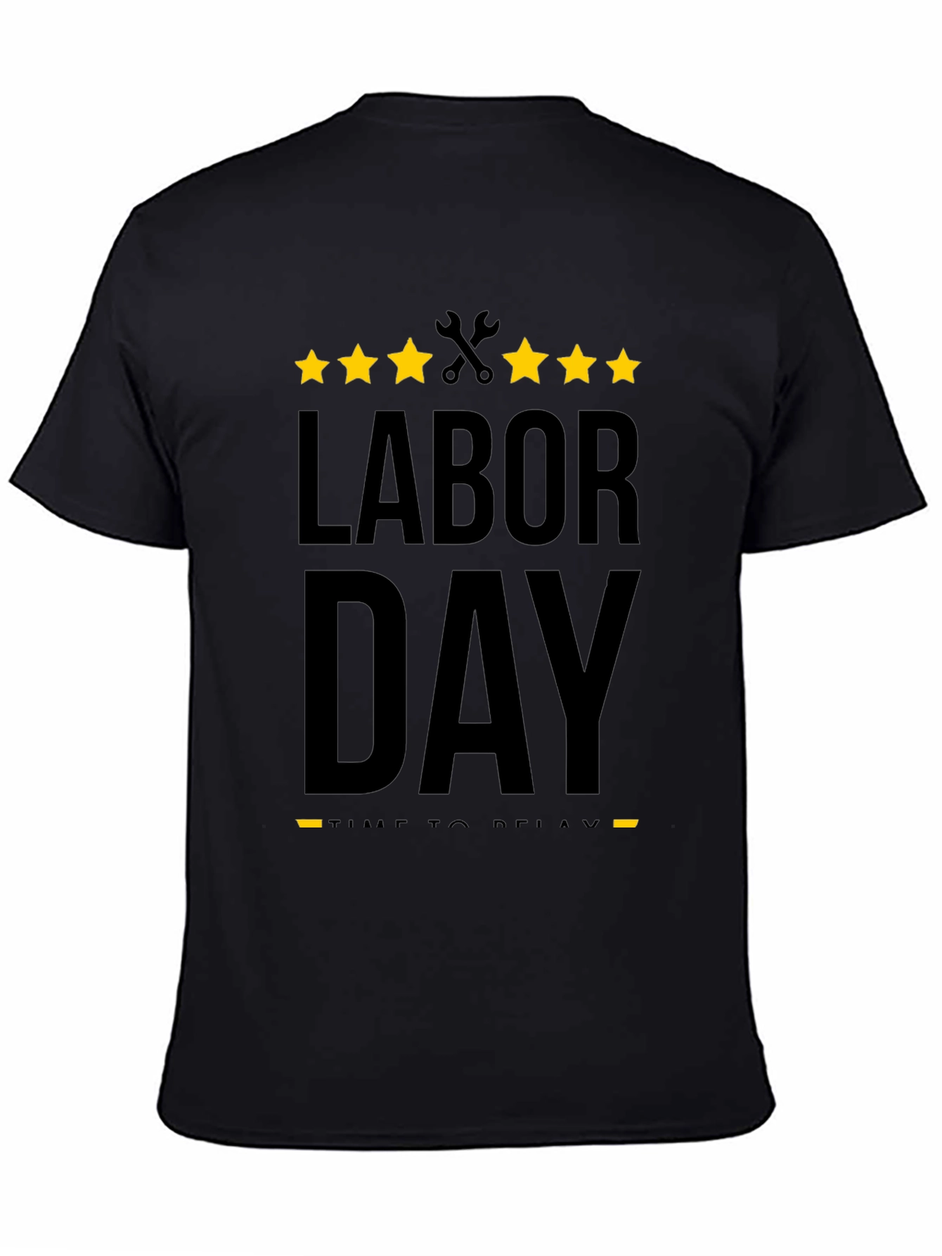 Labor Day Relax Time Black Graphic Tee