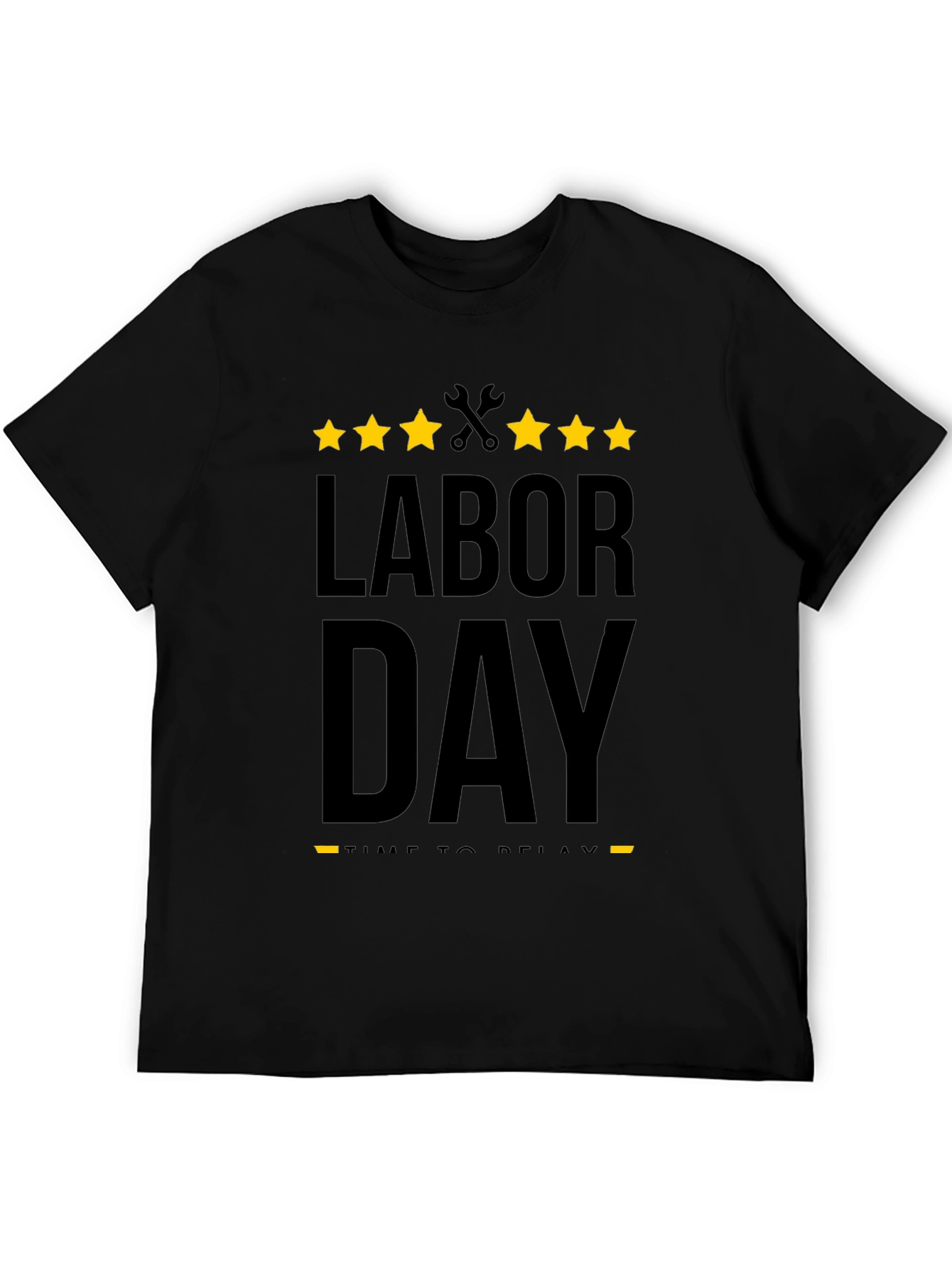 Labor Day Relax Time Black Graphic Tee