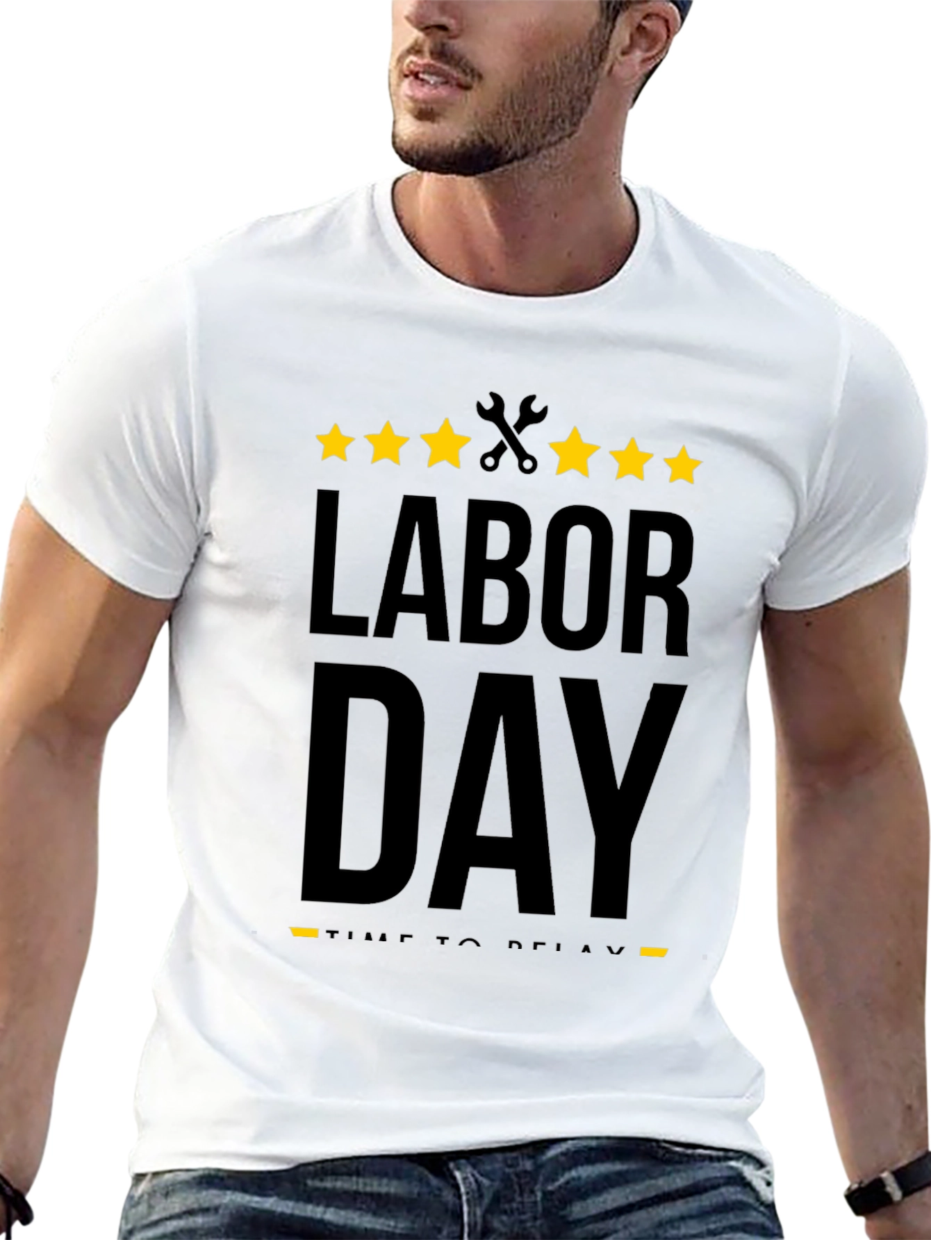 Labor Day Relax Time Black Graphic Tee