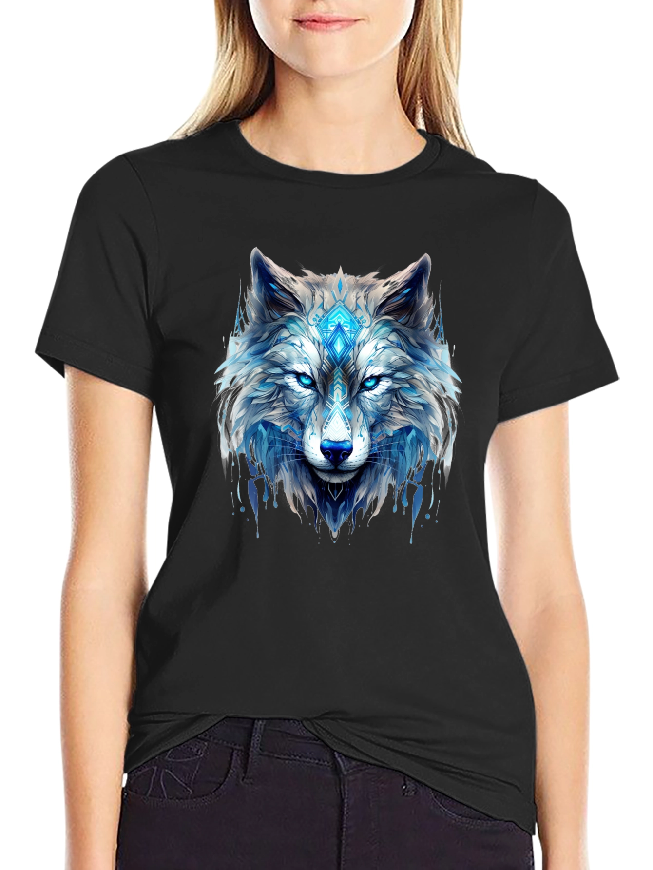 Cool Wolf Graphic Black T-Shirt