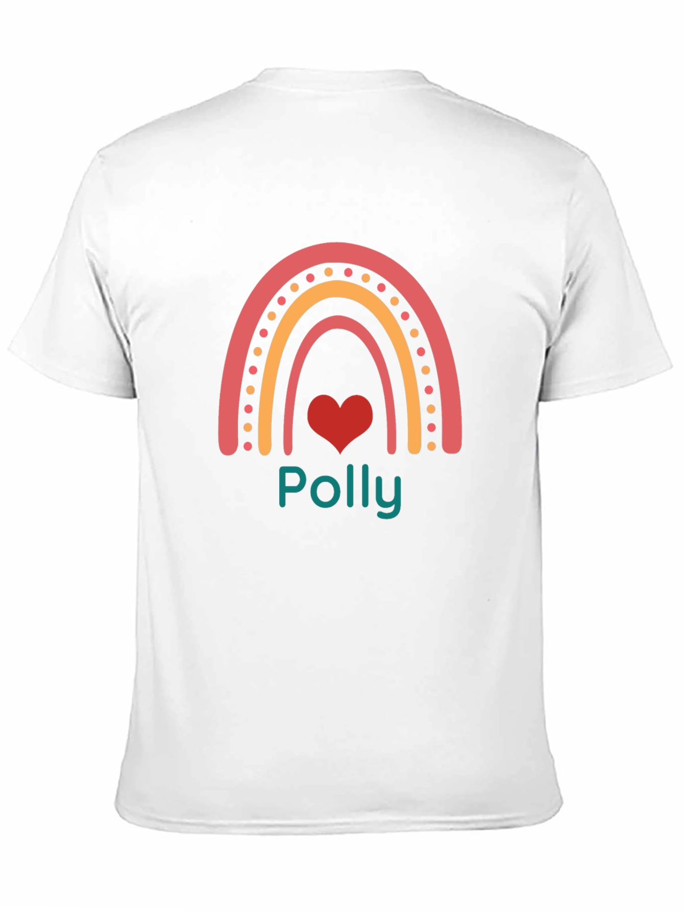 Polly Rainbow Heart Black T-Shirt