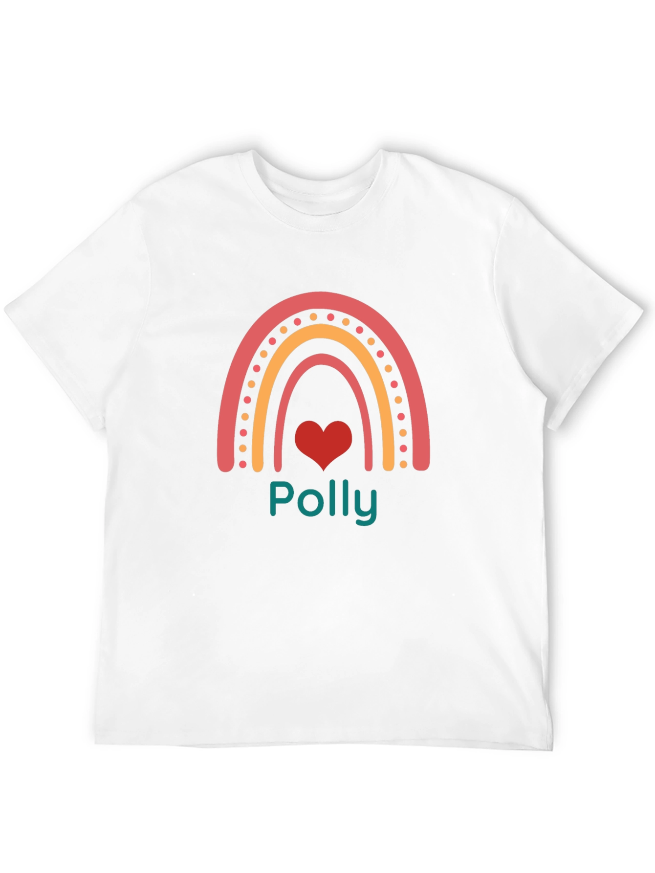 Polly Rainbow Heart Black T-Shirt