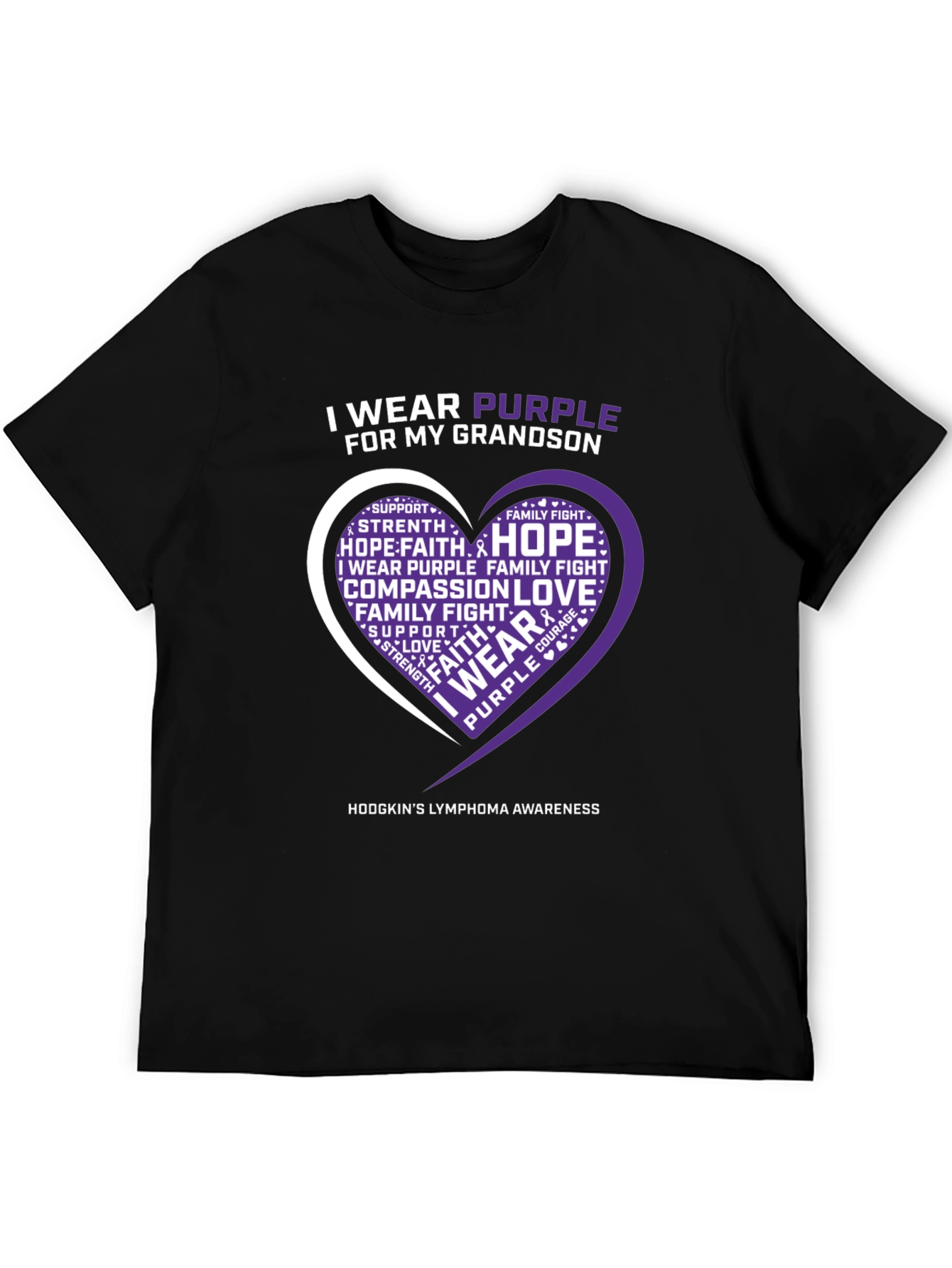 Purple Awareness T-Shirt Grandson Hodgkins Lymphoma