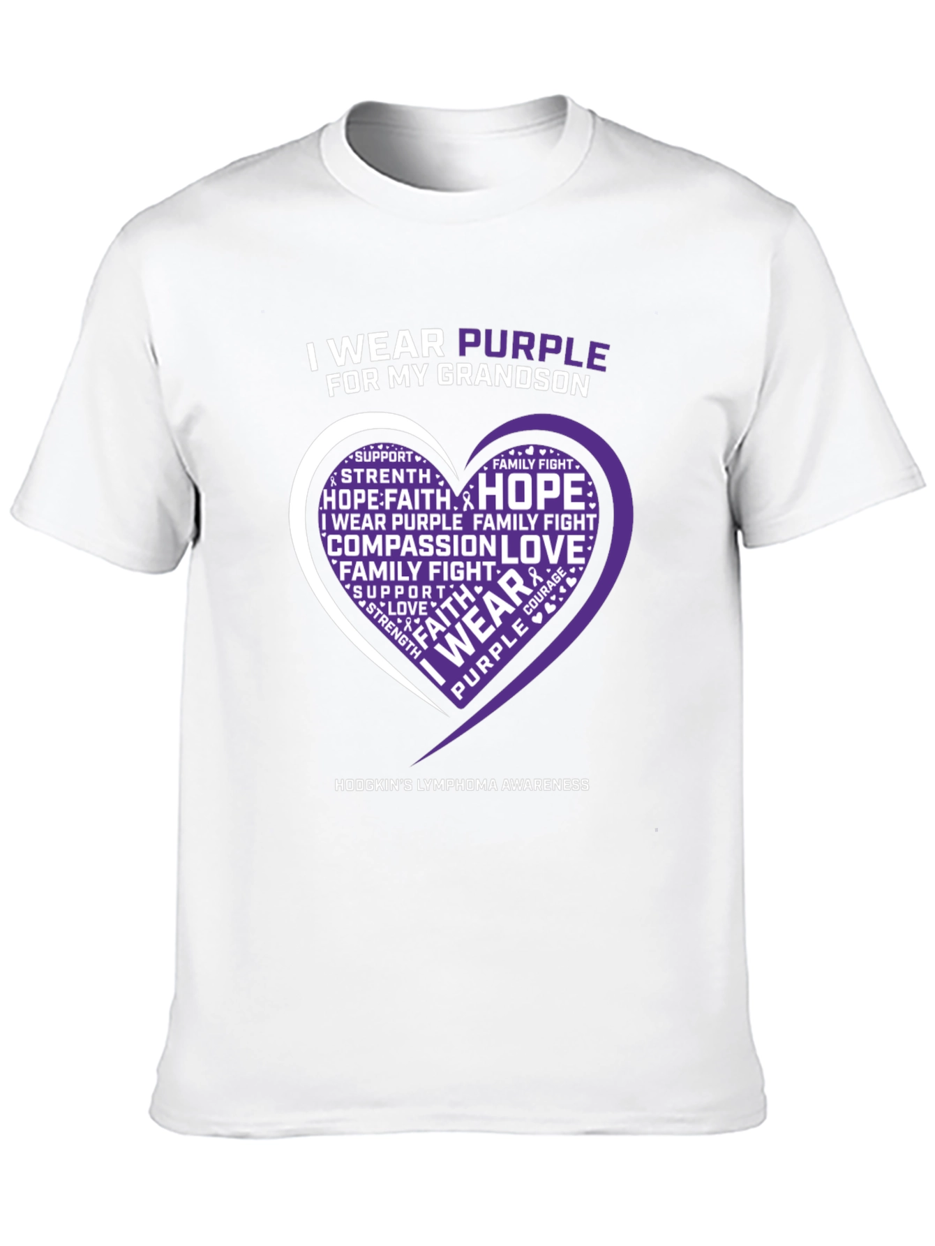 Purple Awareness T-Shirt Grandson Hodgkins Lymphoma