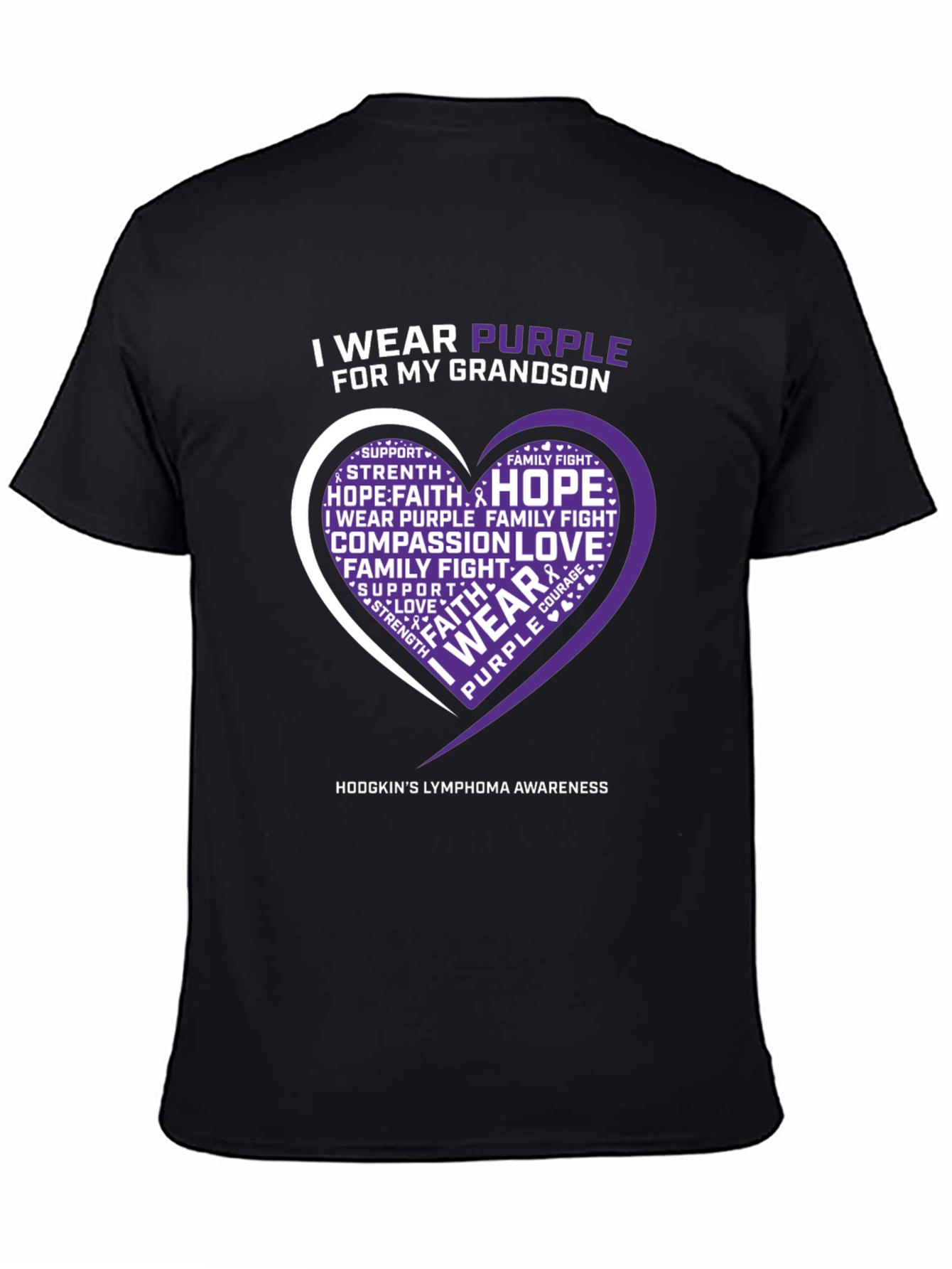 Purple Awareness T-Shirt Grandson Hodgkins Lymphoma