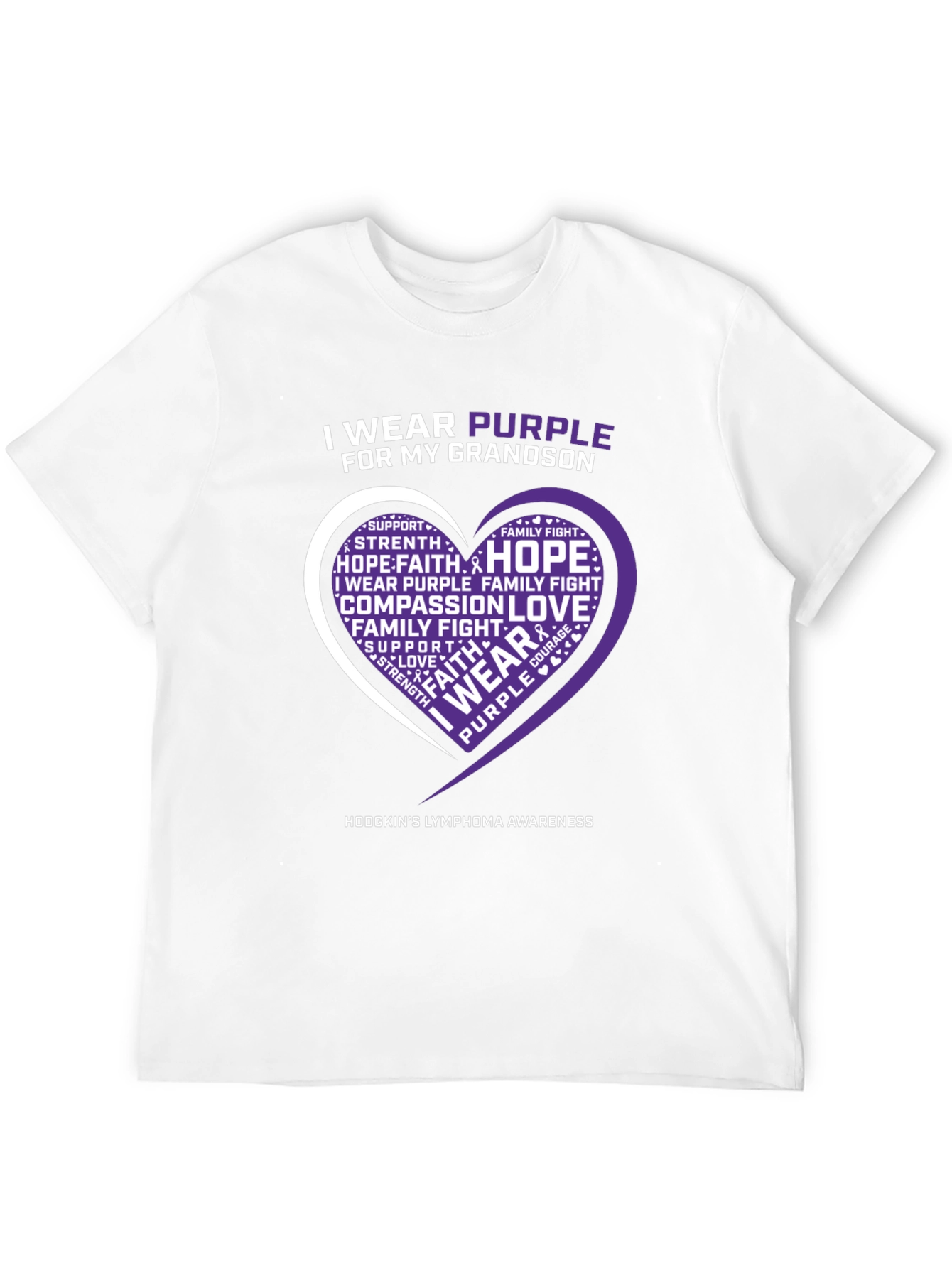 Purple Awareness T-Shirt Grandson Hodgkins Lymphoma