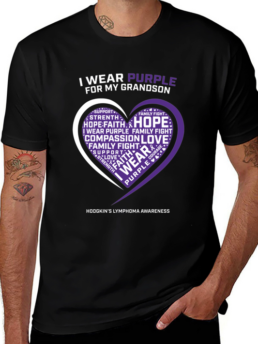 Purple Awareness T-Shirt Grandson Hodgkins Lymphoma