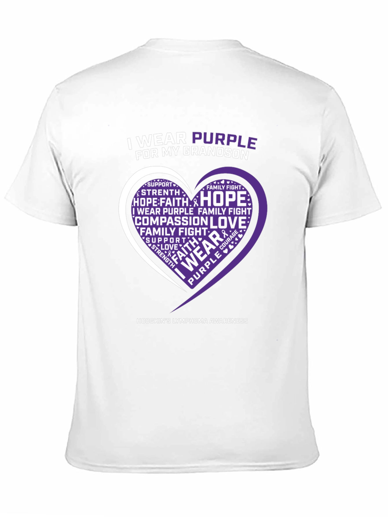 Purple Awareness T-Shirt Grandson Hodgkins Lymphoma