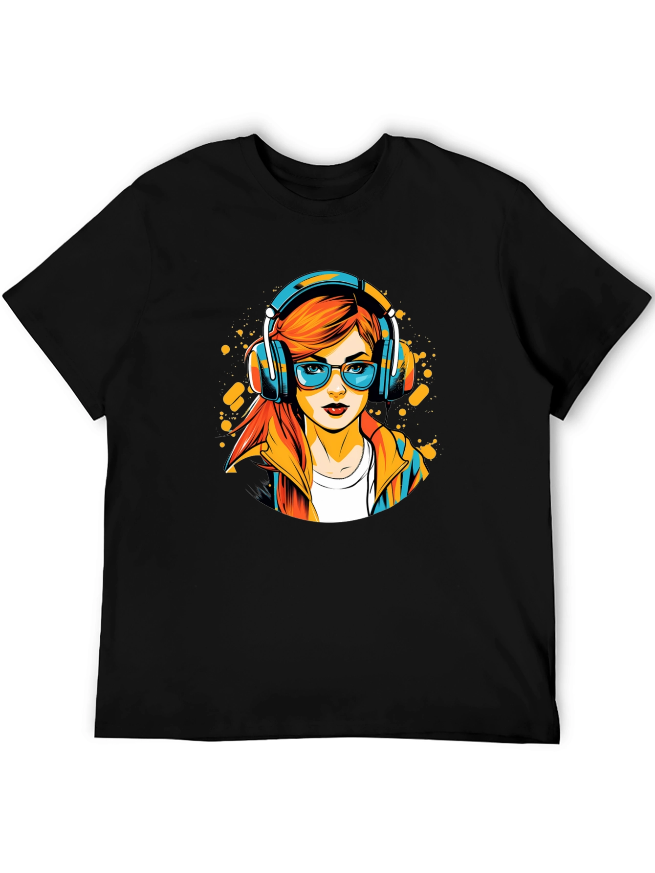 Stylish Black T-Shirt with Cool Girl Graphic