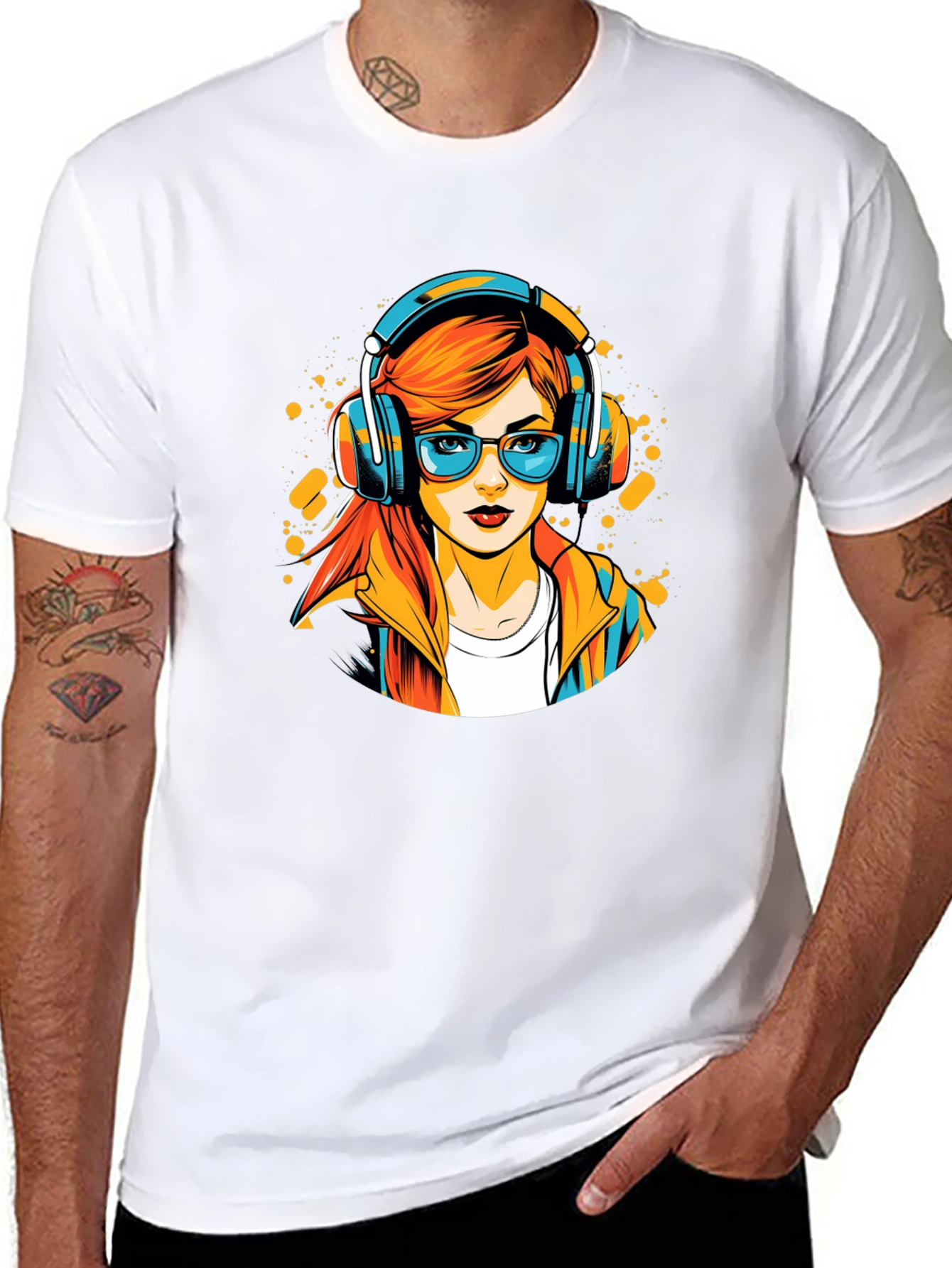 Stylish Black T-Shirt with Cool Girl Graphic
