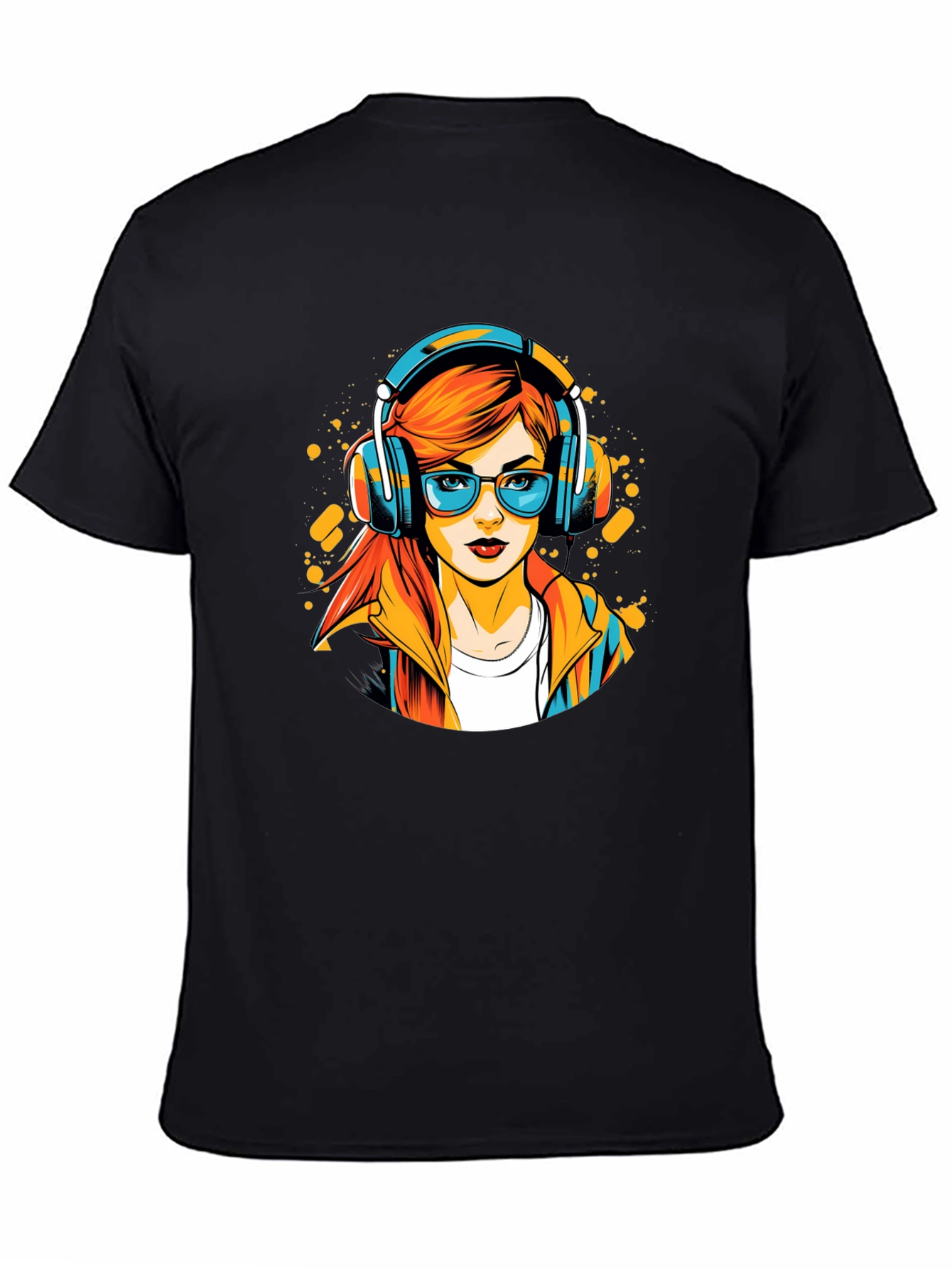 Stylish Black T-Shirt with Cool Girl Graphic
