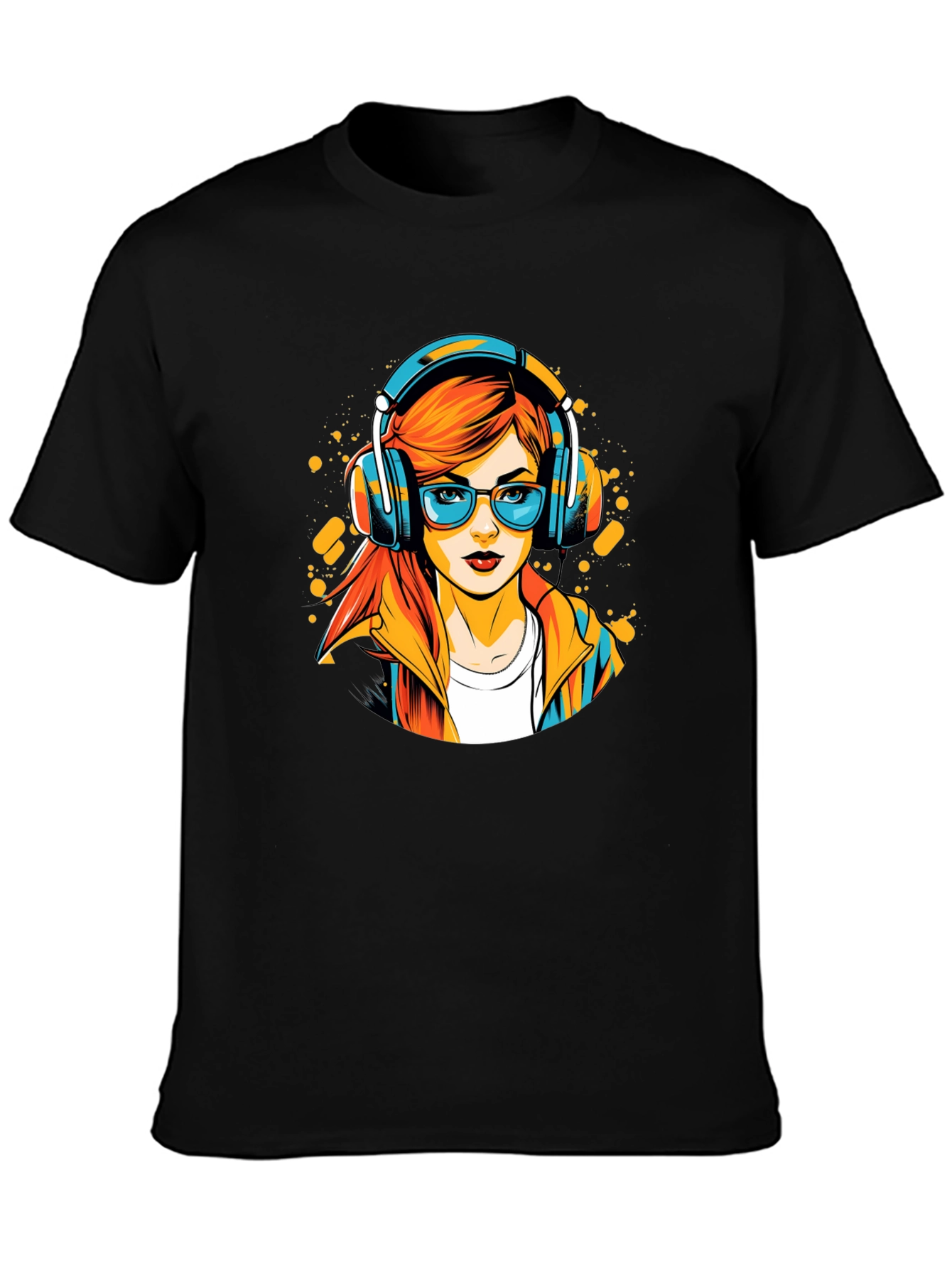 Stylish Black T-Shirt with Cool Girl Graphic