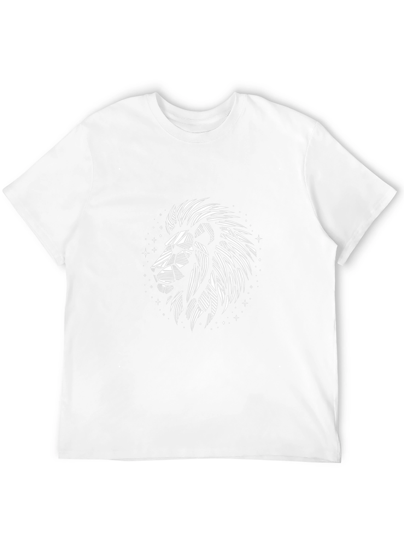Geometric Lion Graphic Print Black T-Shirt