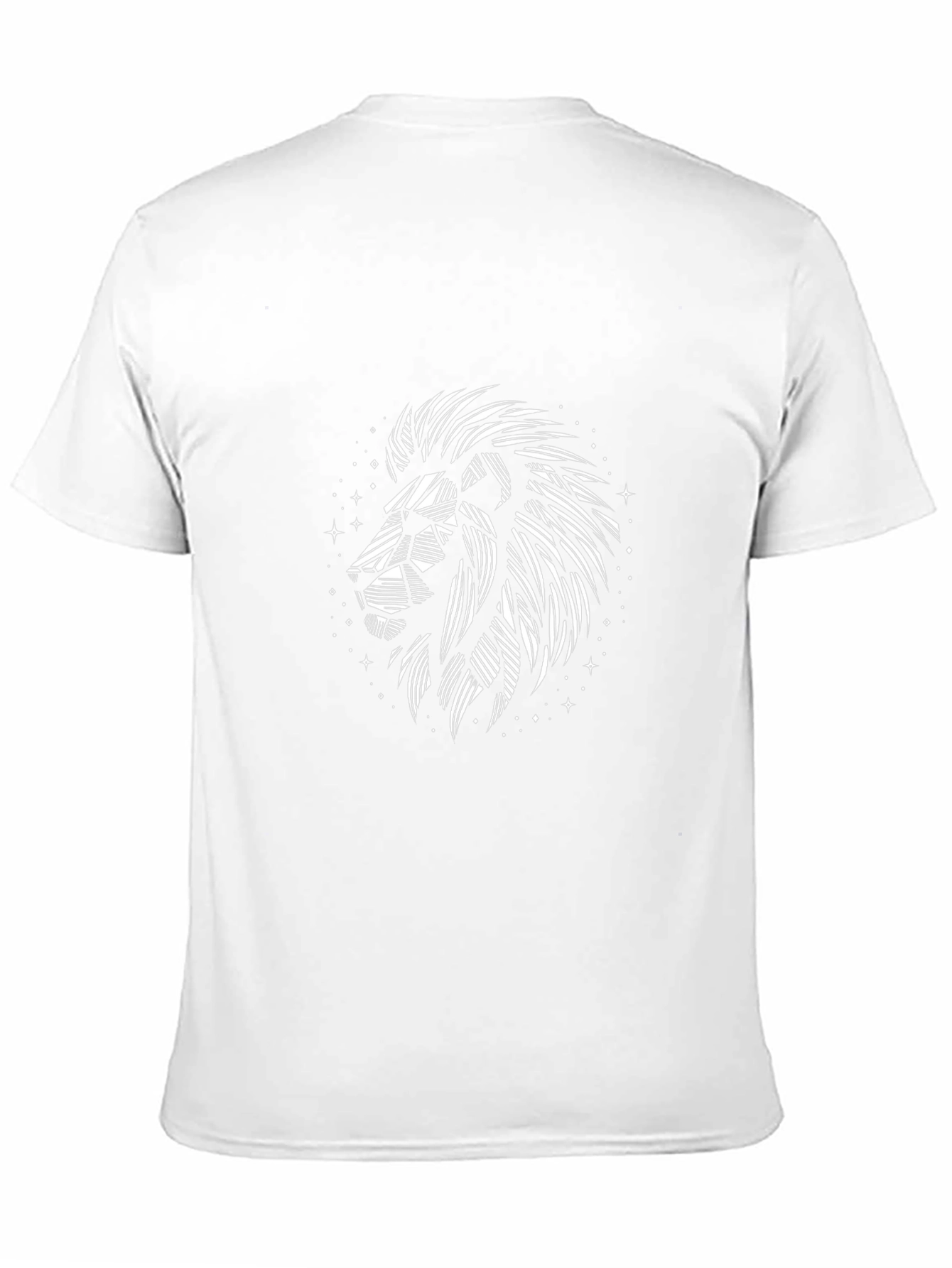 Geometric Lion Graphic Print Black T-Shirt
