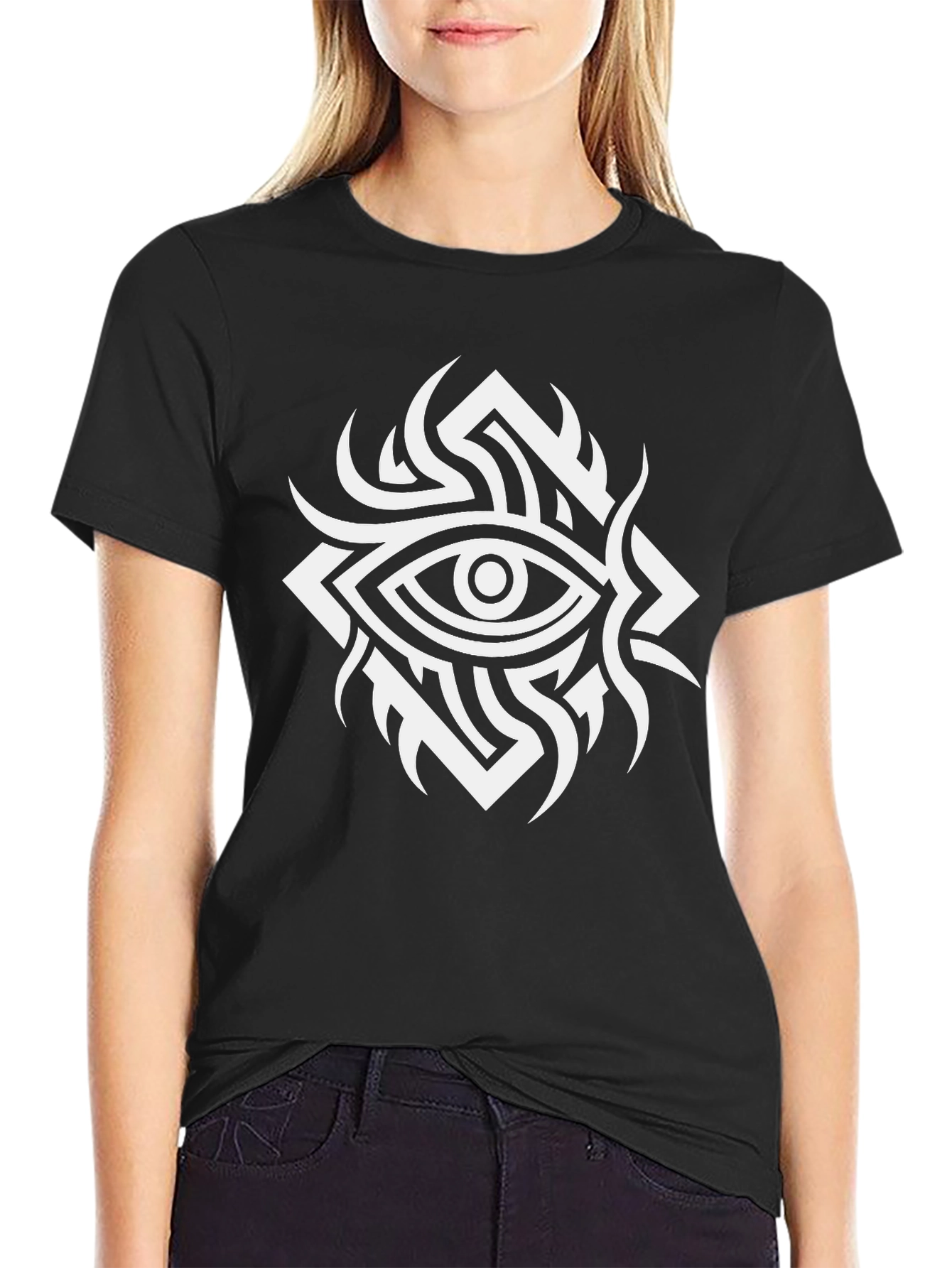 Mystic Eye Graphic Tee - Black Cotton T-Shirt
