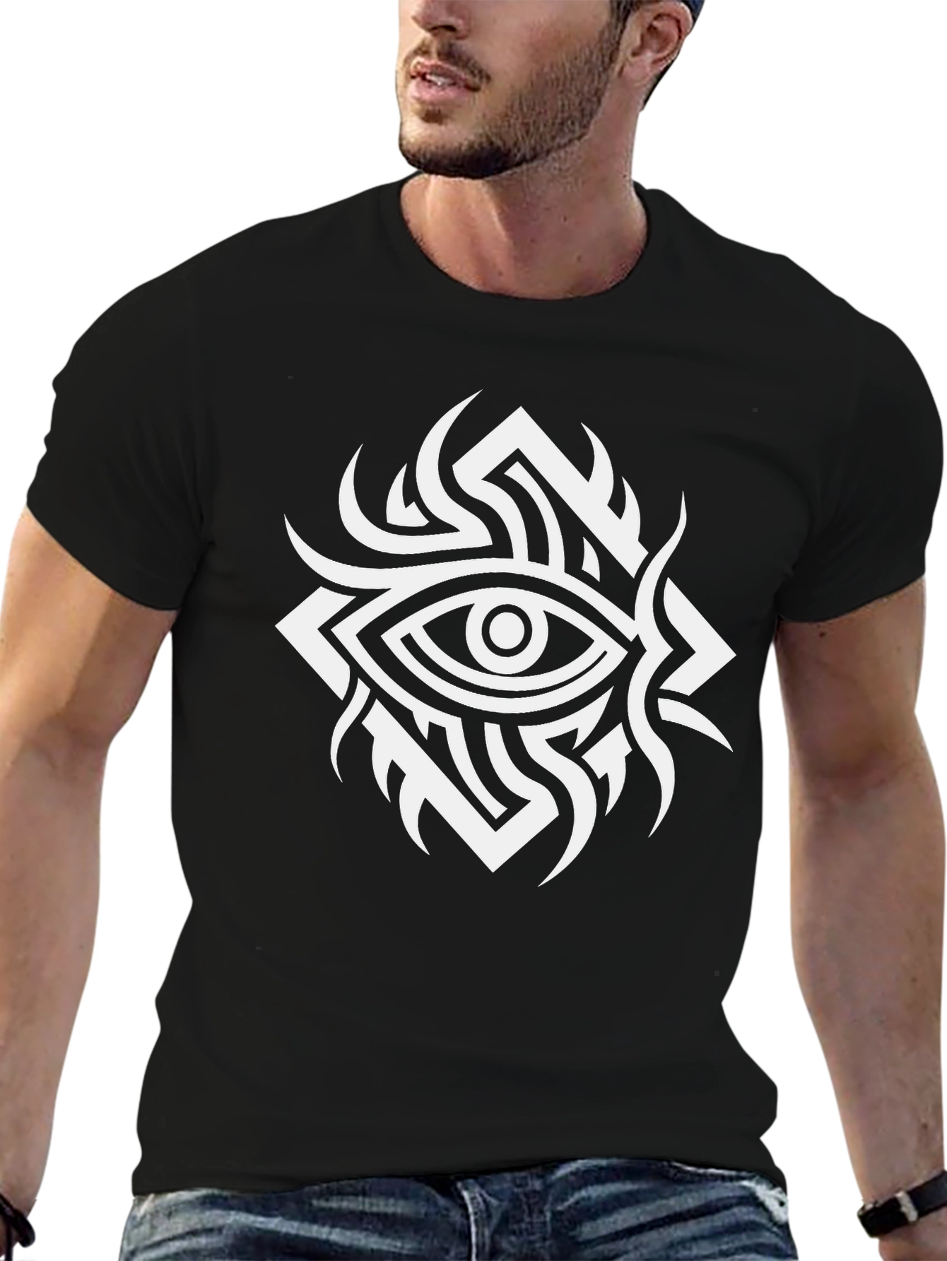 Mystic Eye Graphic Tee - Black Cotton T-Shirt