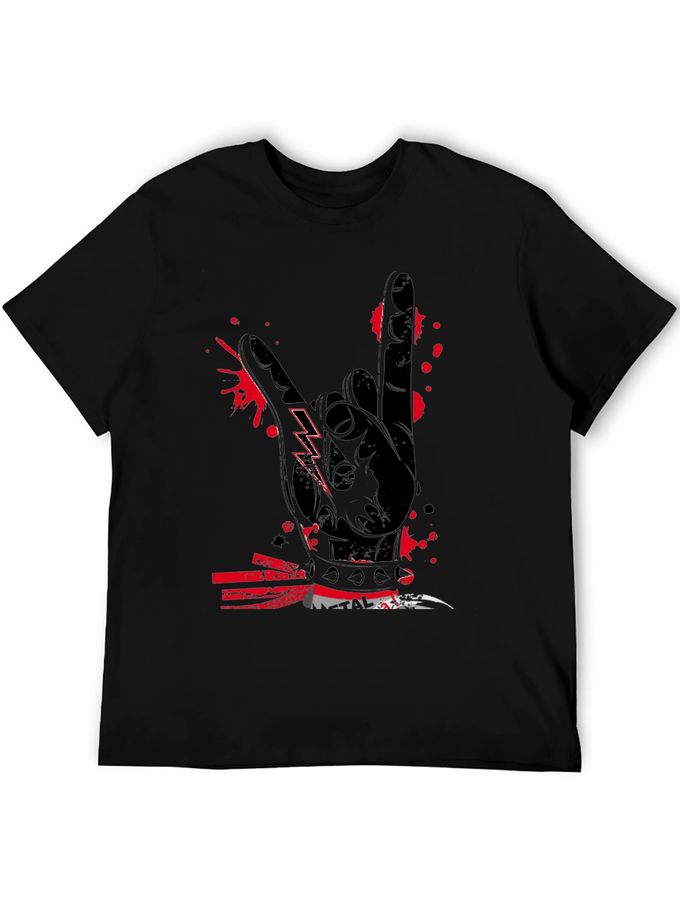 Rock On Graphic Tee - Black Cotton T-Shirt